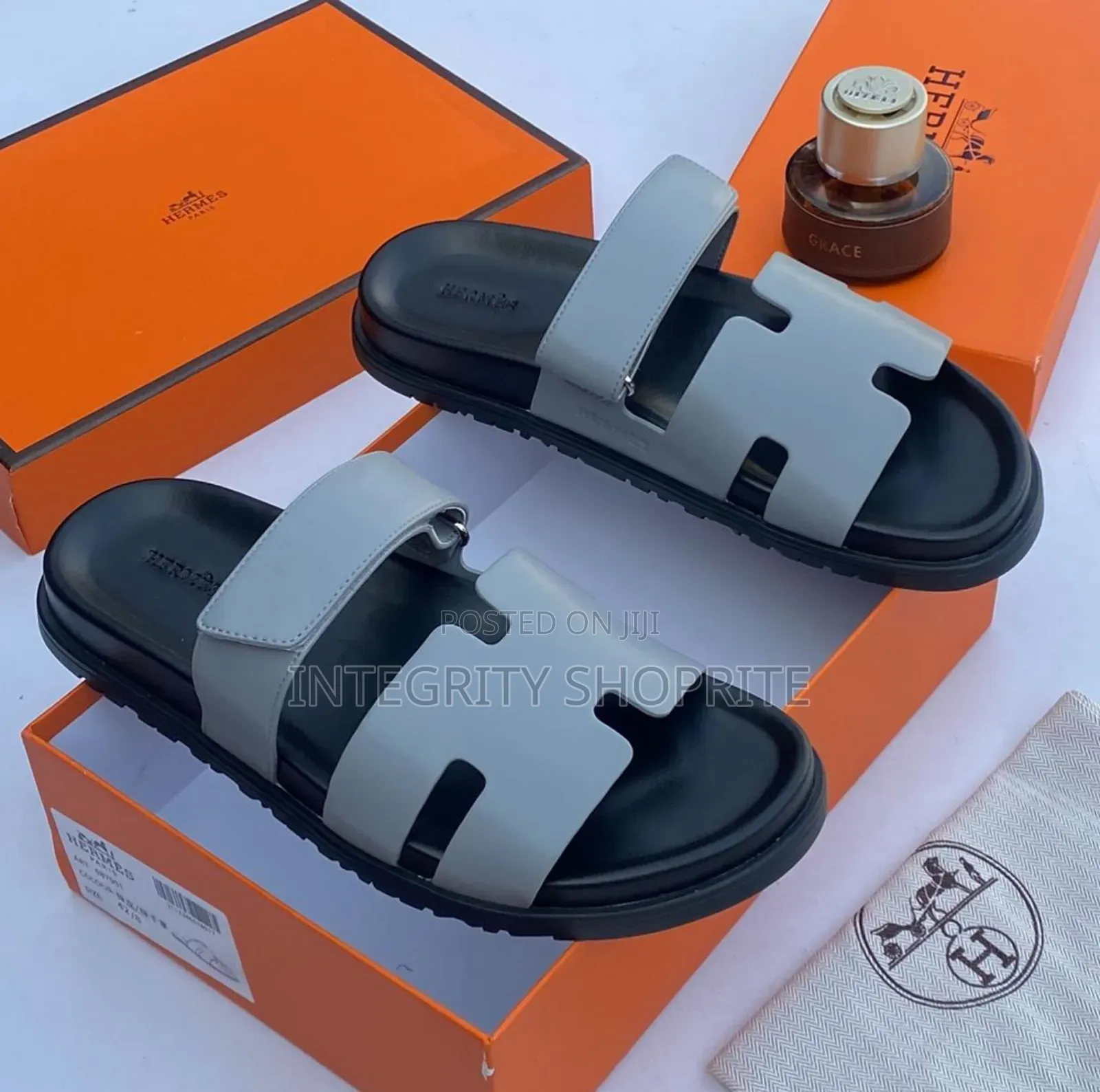 Ash Colour Hermes Slippers