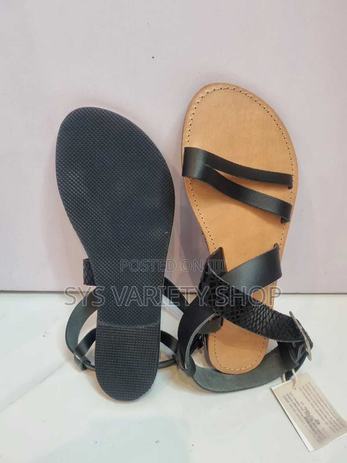 Black Greek Salad Sandals