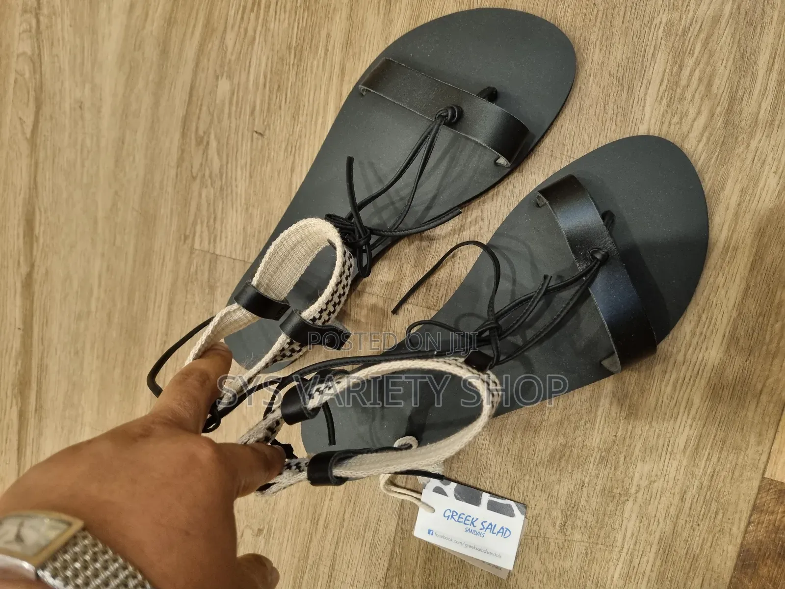 Original Black Greek Salad Sandals