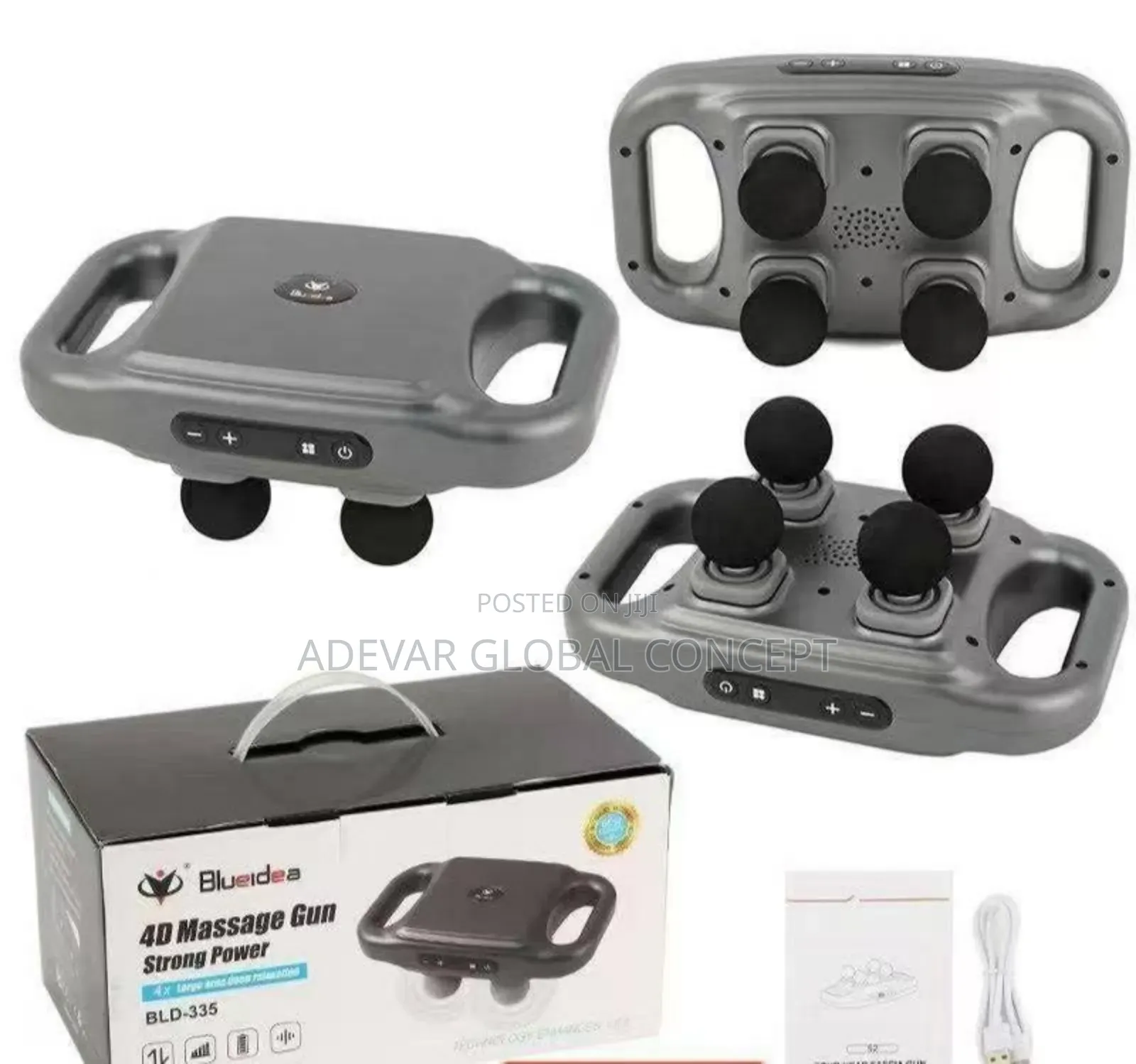 4 Headed Handheld Percussion Massage Gun Full Body Massager