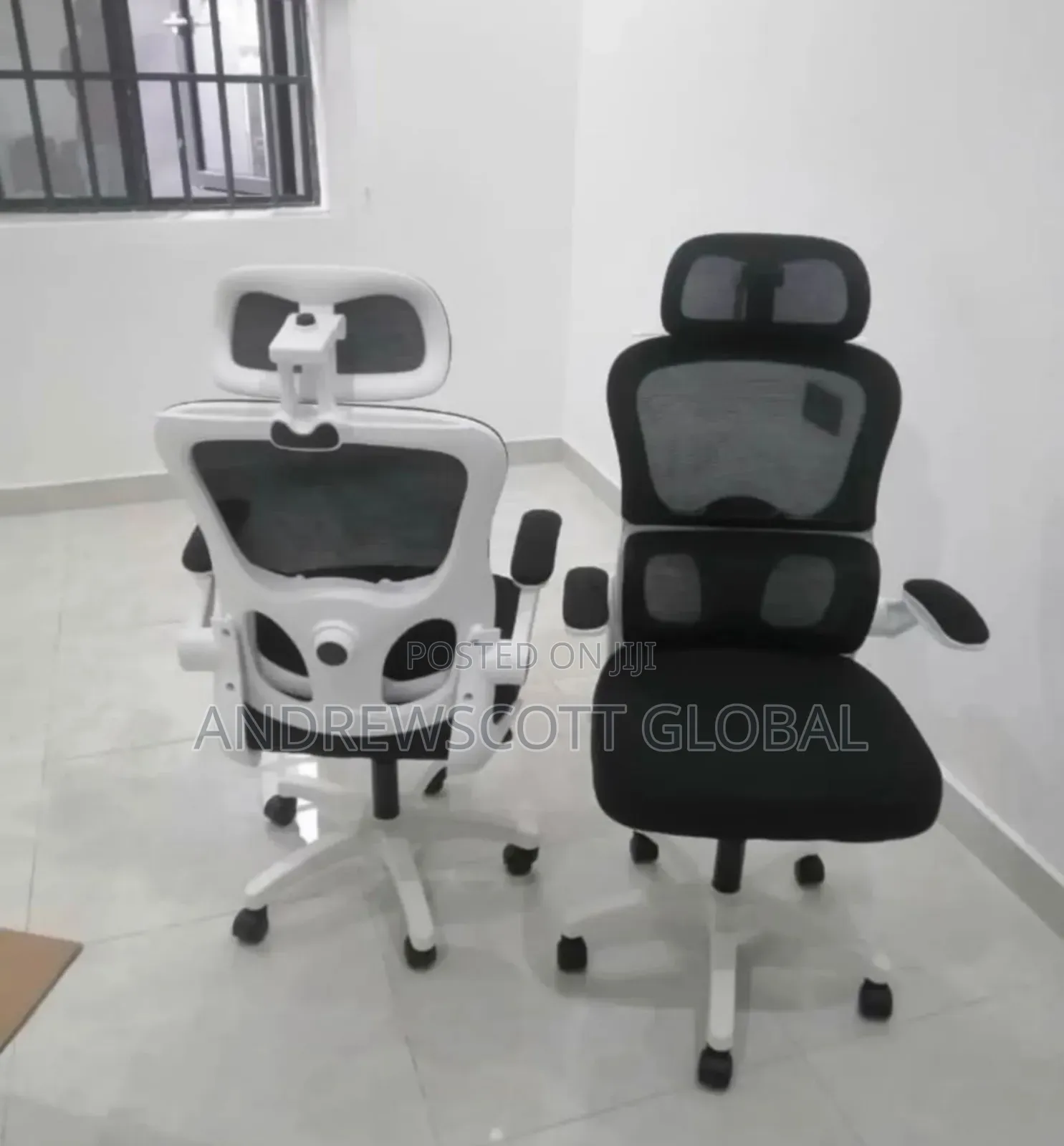 Unique White and Black Mesh Chair