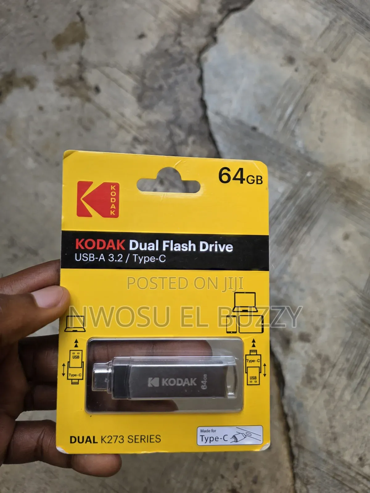 Kodak K273 Series Dual Flash Drive With A 64gb Capacity.