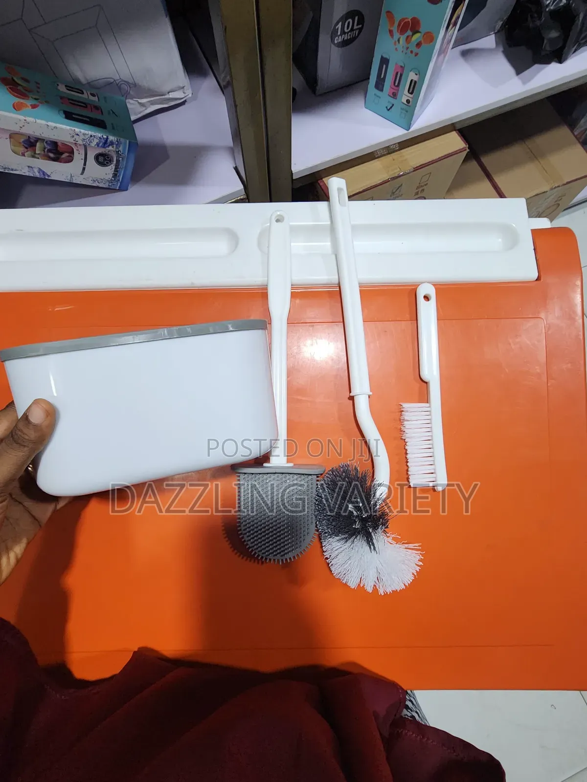 3 In1 Wall Mounted Silicone Toilet Brush Set