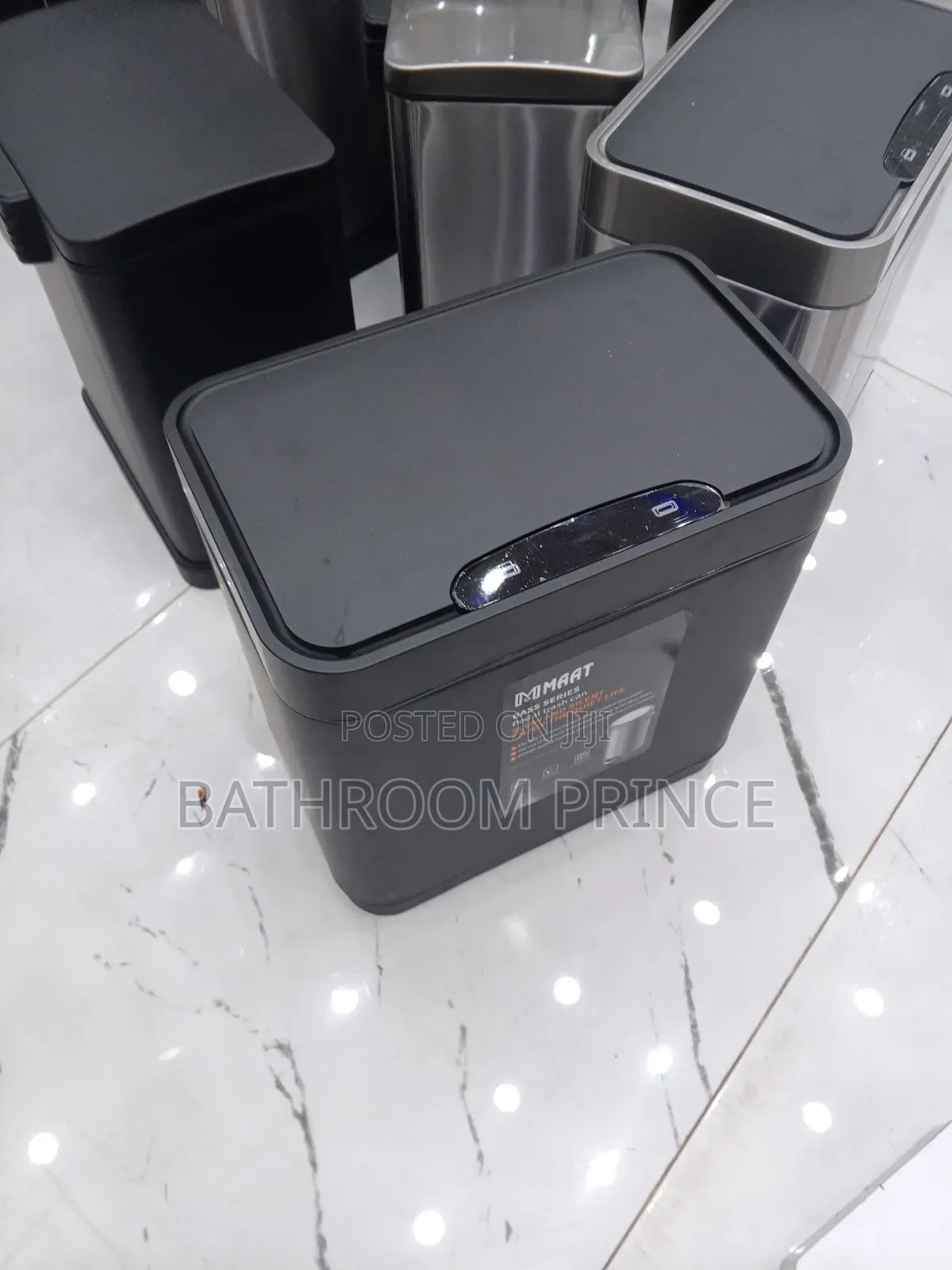Matt Black Sensor Waste Bin (12 Liter)