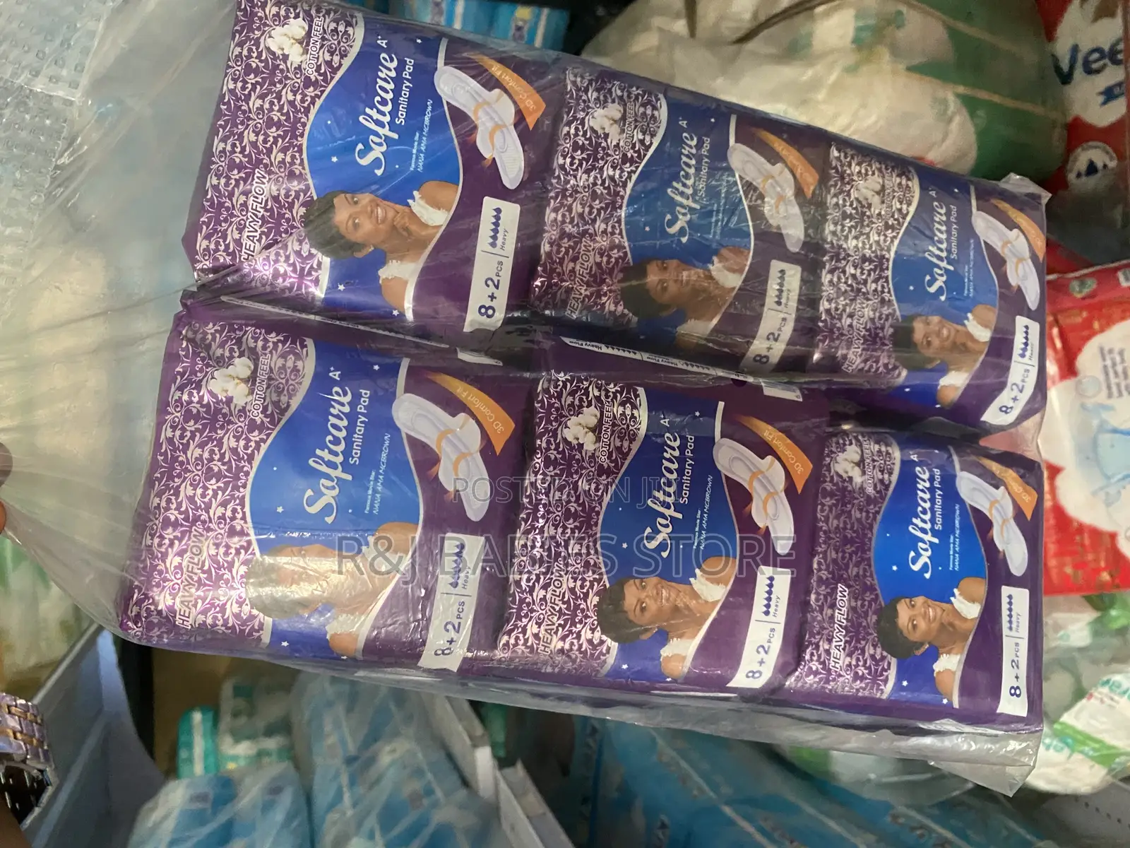 Softcare A+ Sanitary Pads Heavy Flow, Cotton Feel (6 Packs of 8+2 |