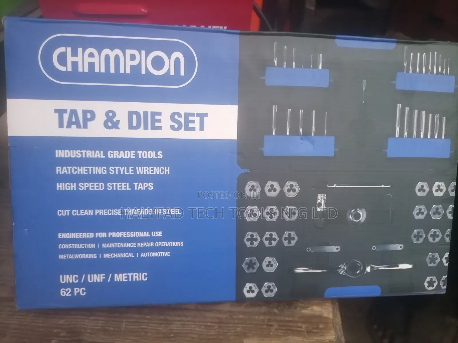 62 PCS Tap and Die Set Unc/Unf/Metric