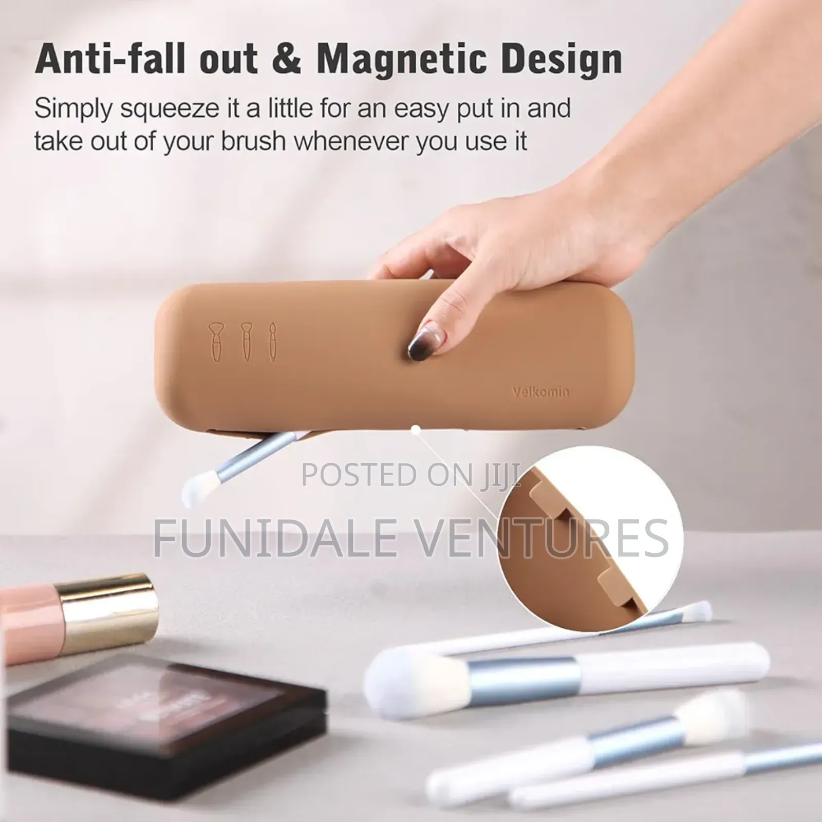Blue Silicone Make Up Brush Holder