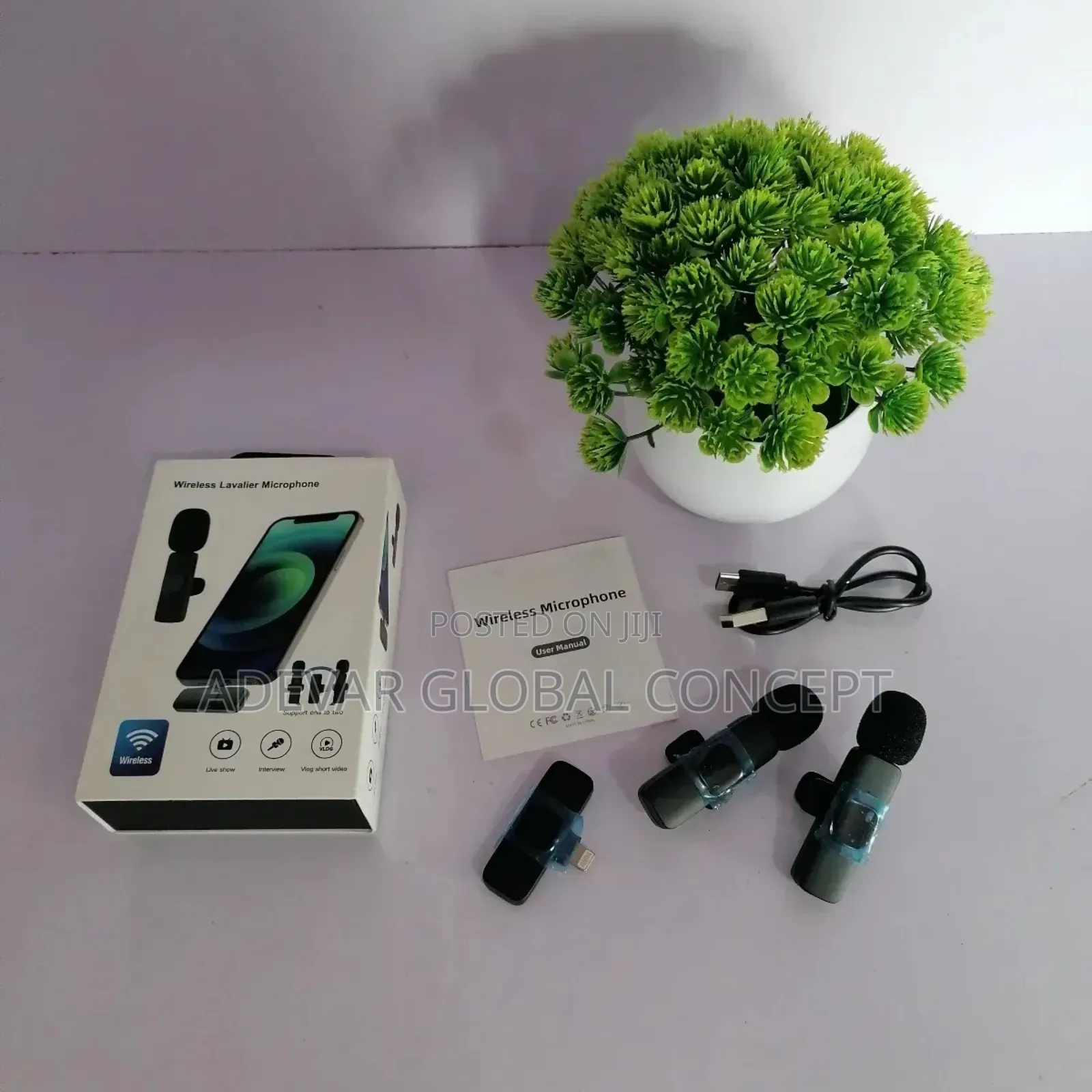 2in1 Wireless Lavalier Microphone For Audio Video For iPhone