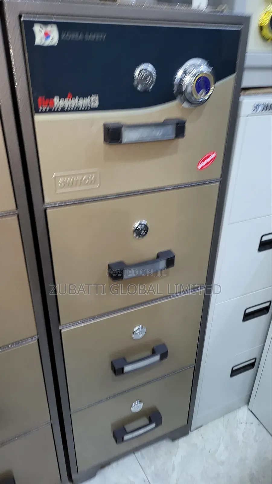 Four Drawers Switch Korean Fireproof Safe With Manual Lock