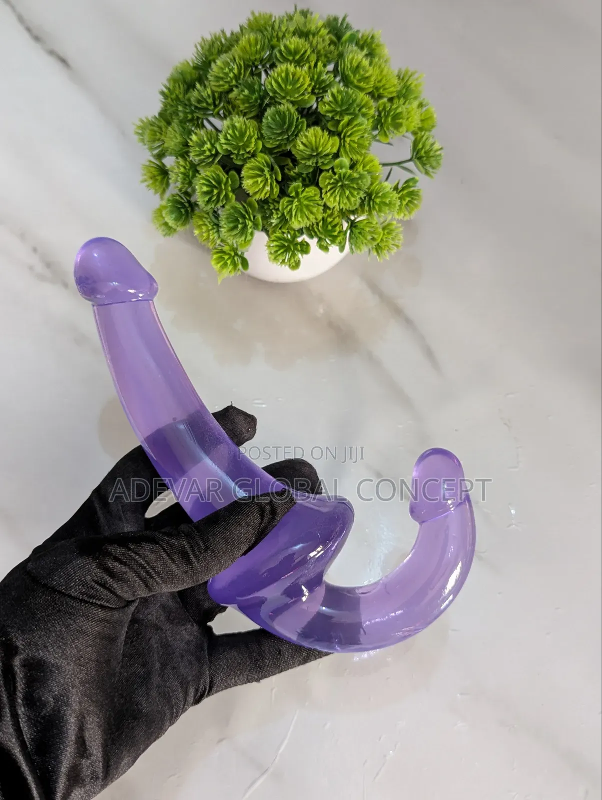 2 in 1 Double End Dildo Sex Toy for Women Lesbian - Purple