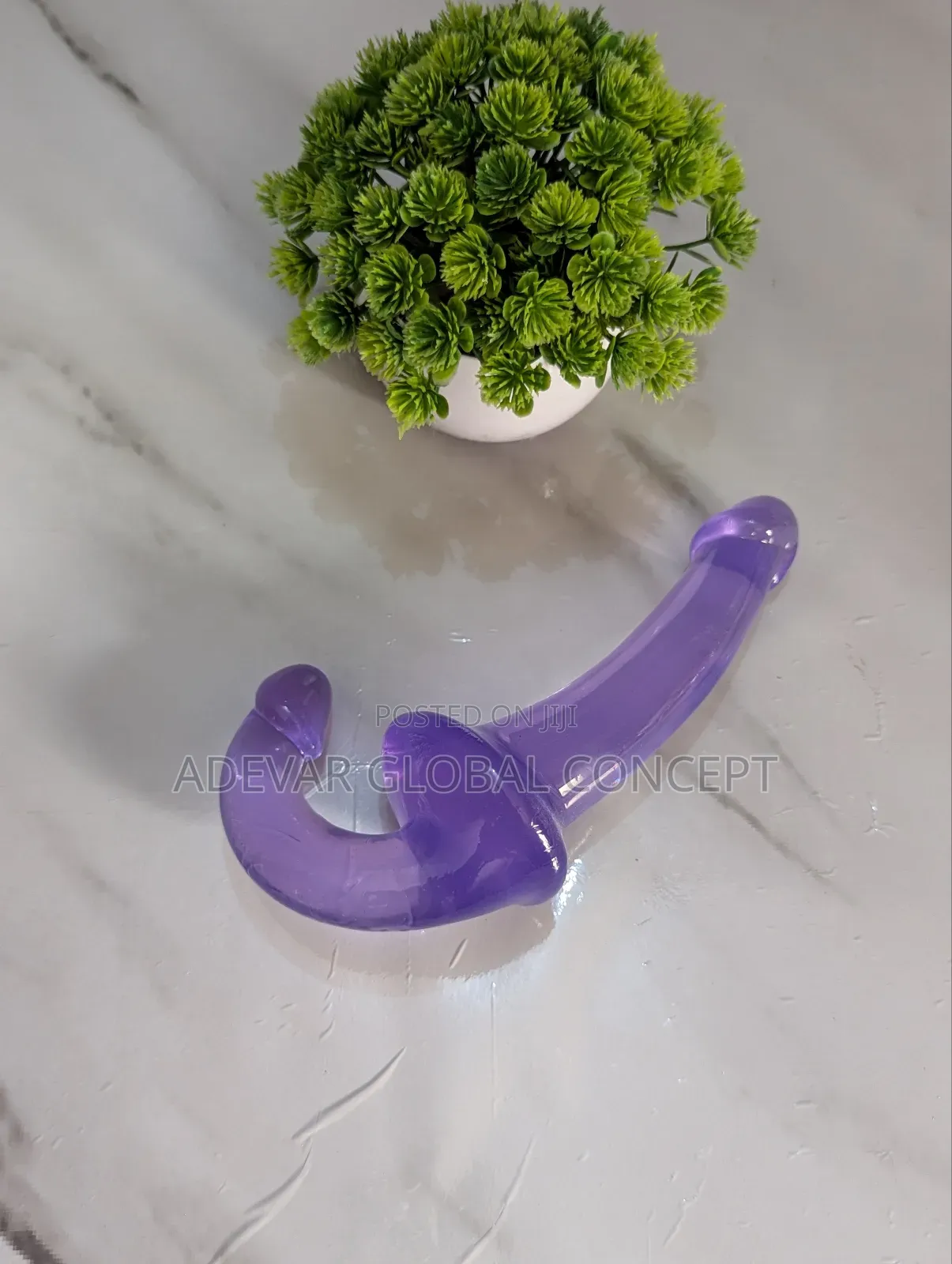 2 in 1 Double End Dildo Sex Toy for Women Lesbian - Purple