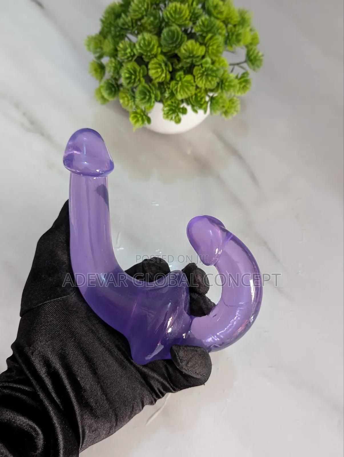 2 in 1 Double End Dildo Sex Toy for Women Lesbian - Purple