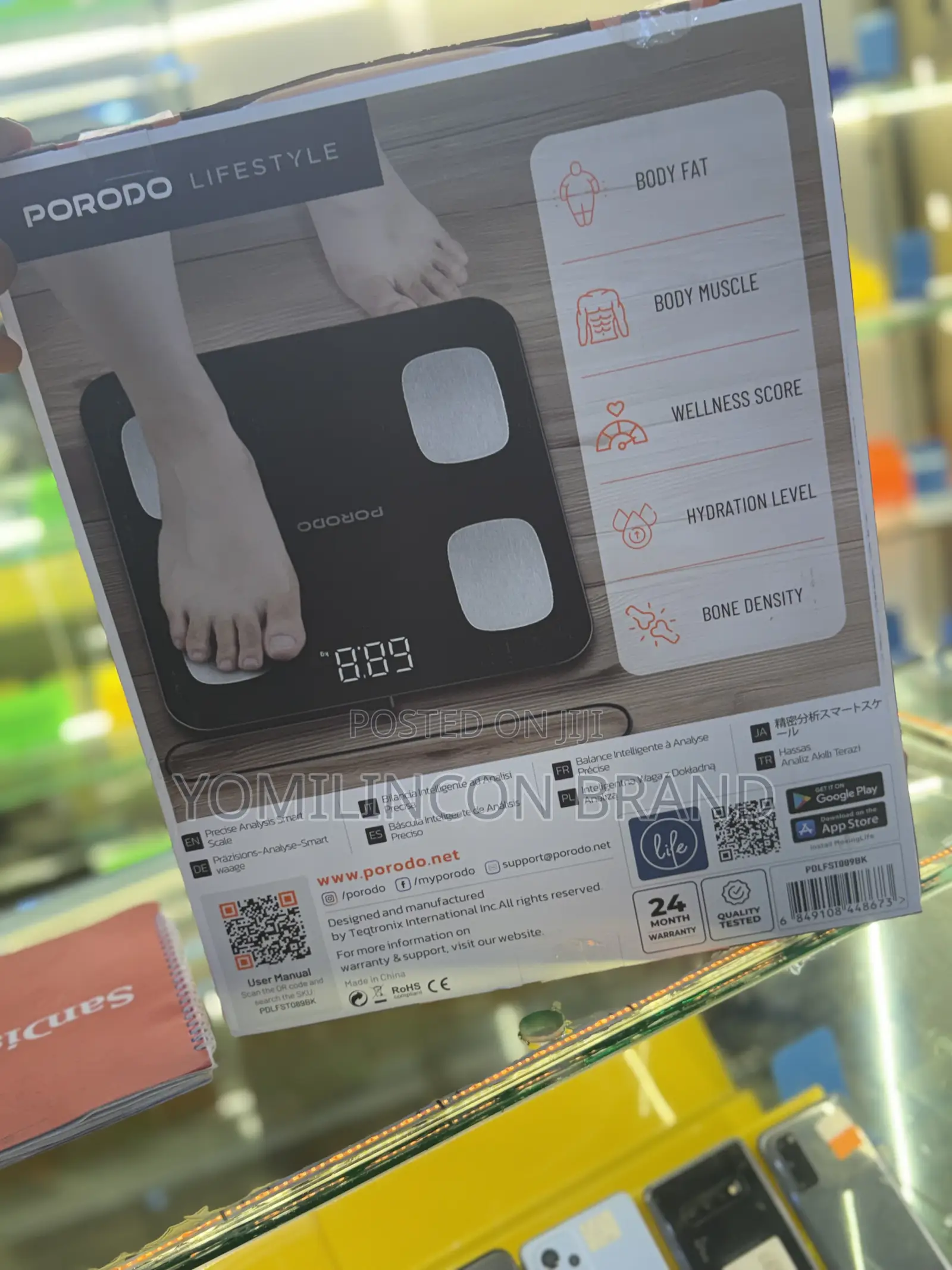 Porodo Lifestyle Precise Analysis Smart Scale - Black