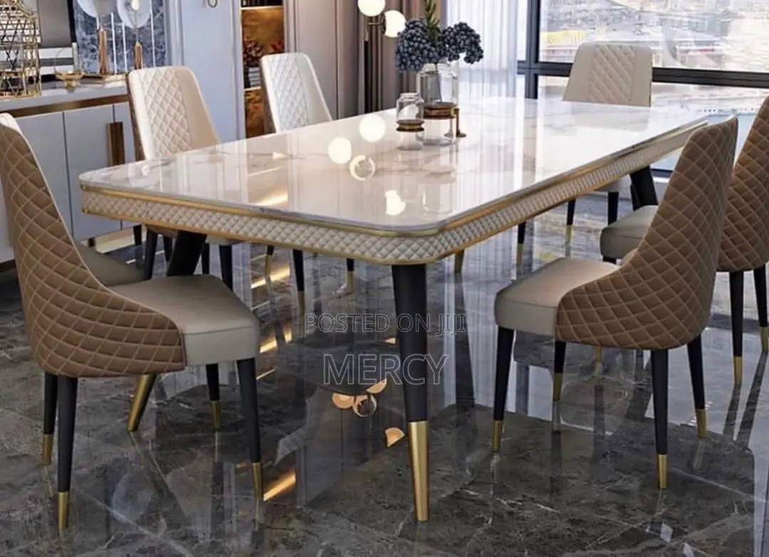 Best Selling Dining Table With Marble Top and Six Seaters