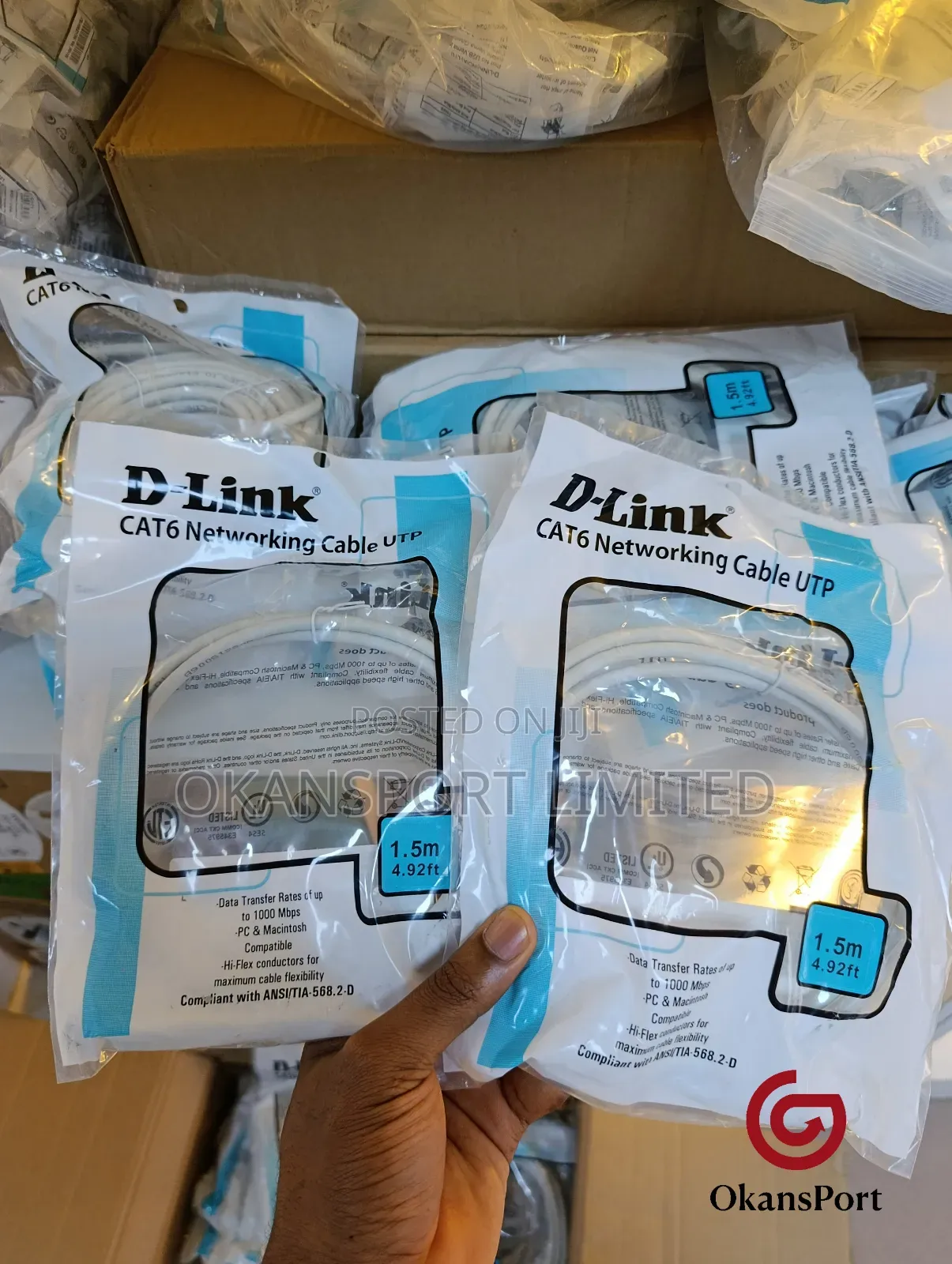 D-link Cat 6 Lan Cable Patch Cord Rj45 Net Cable 1m/ 1.5m/ 2m/ 3meters