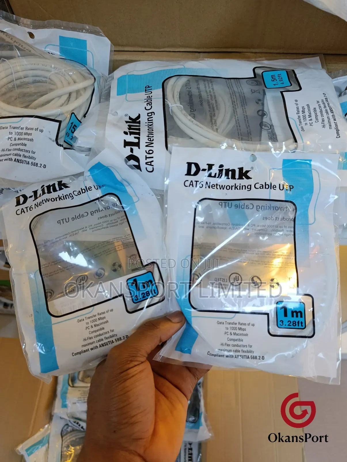 D-link Cat 6 Lan Cable Patch Cord Rj45 Net Cable 1m/ 1.5m/ 2m/ 3meters