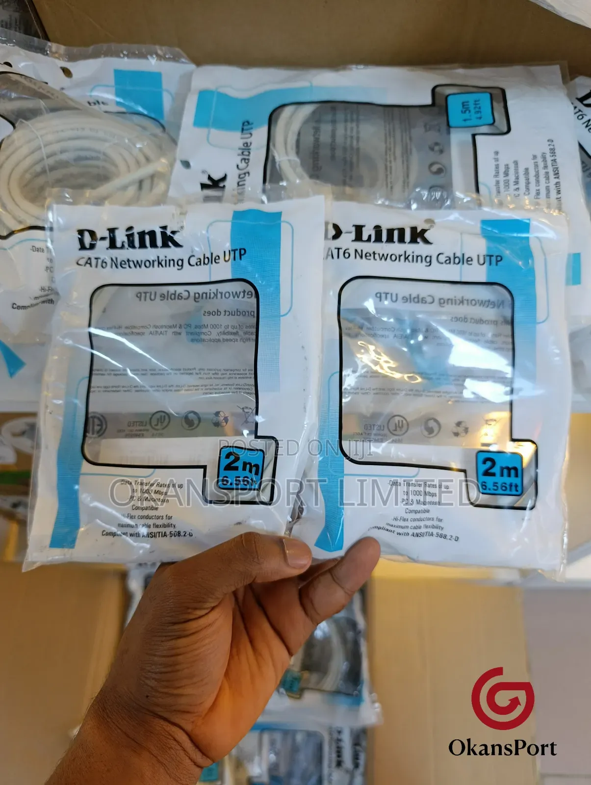 D-link Cat 6 Lan Cable Patch Cord Rj45 Net Cable 1m/ 1.5m/ 2m/ 3meters