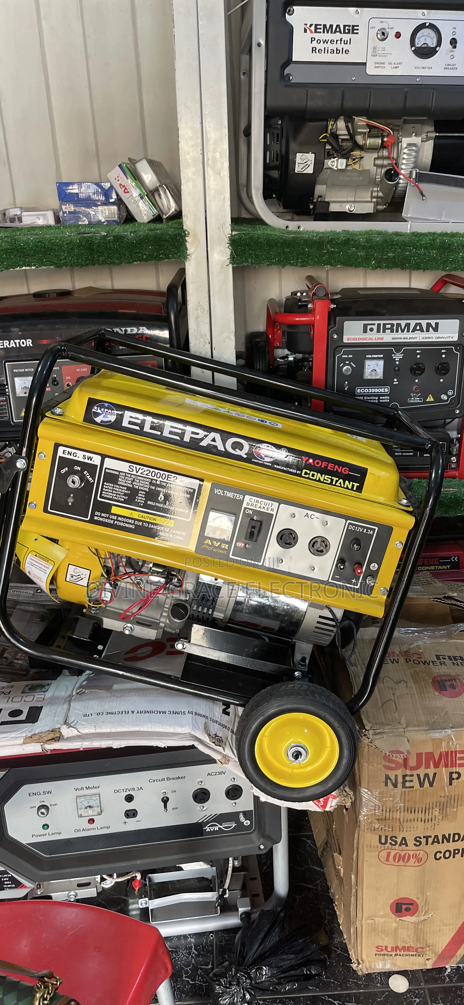 Brand New Original6.5kva Constant Elepaq/Coppercoil Petrol Generator