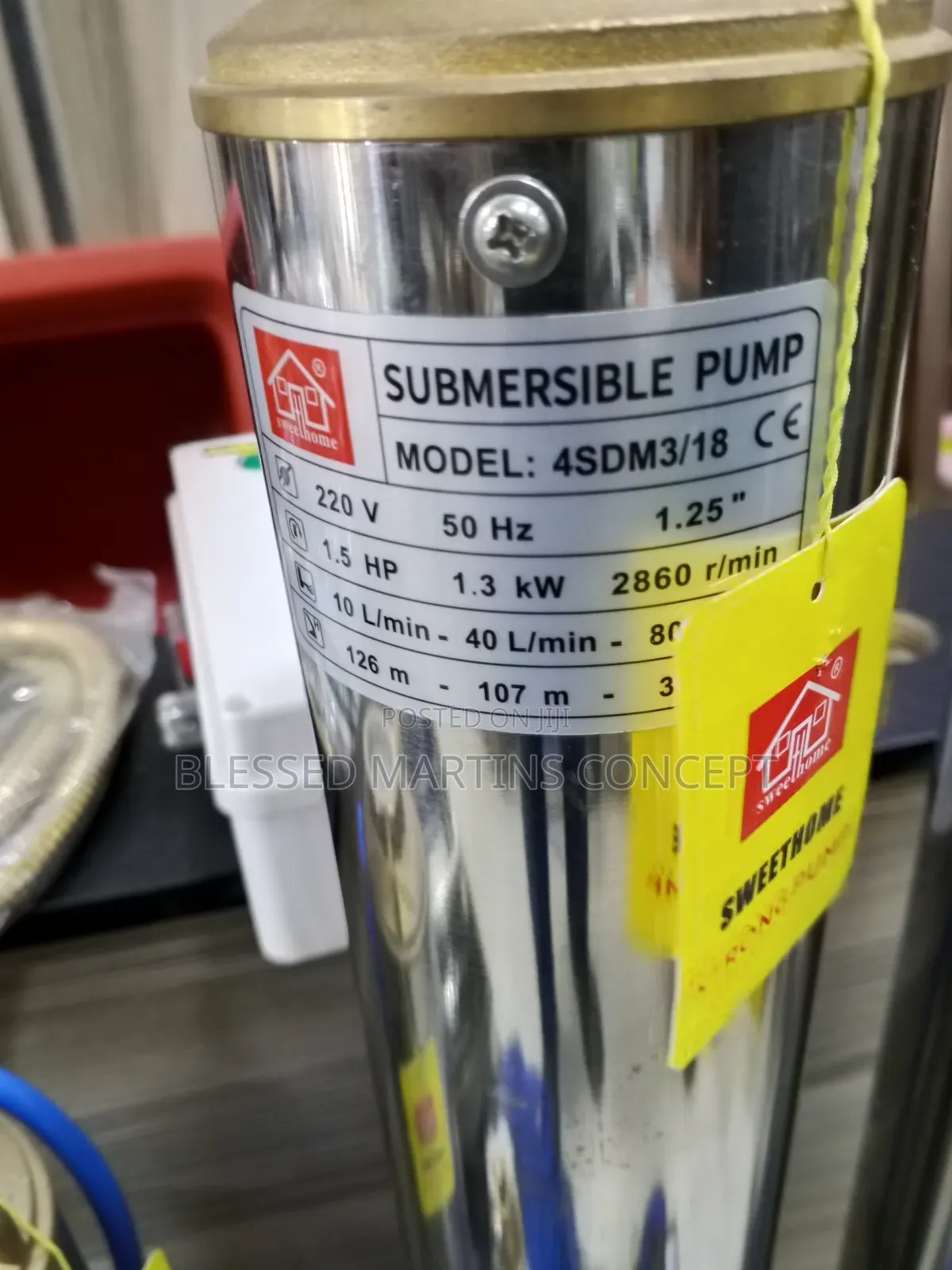 1.5hp Deepwell Submersible Pumping Machine. 100% Copper Coil