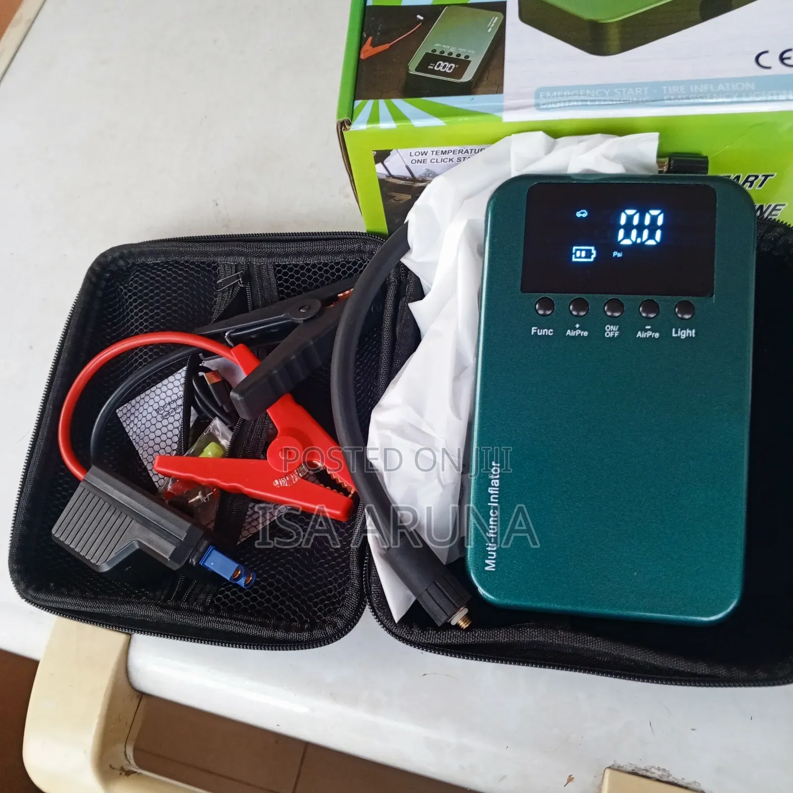 Car Battery Jump Starter - Tyre Inflator - Flash Light - Power Bank