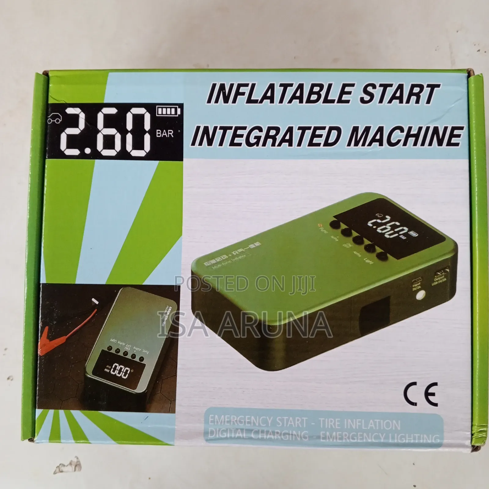 Car Battery Jump Starter - Tyre Inflator - Flash Light - Power Bank