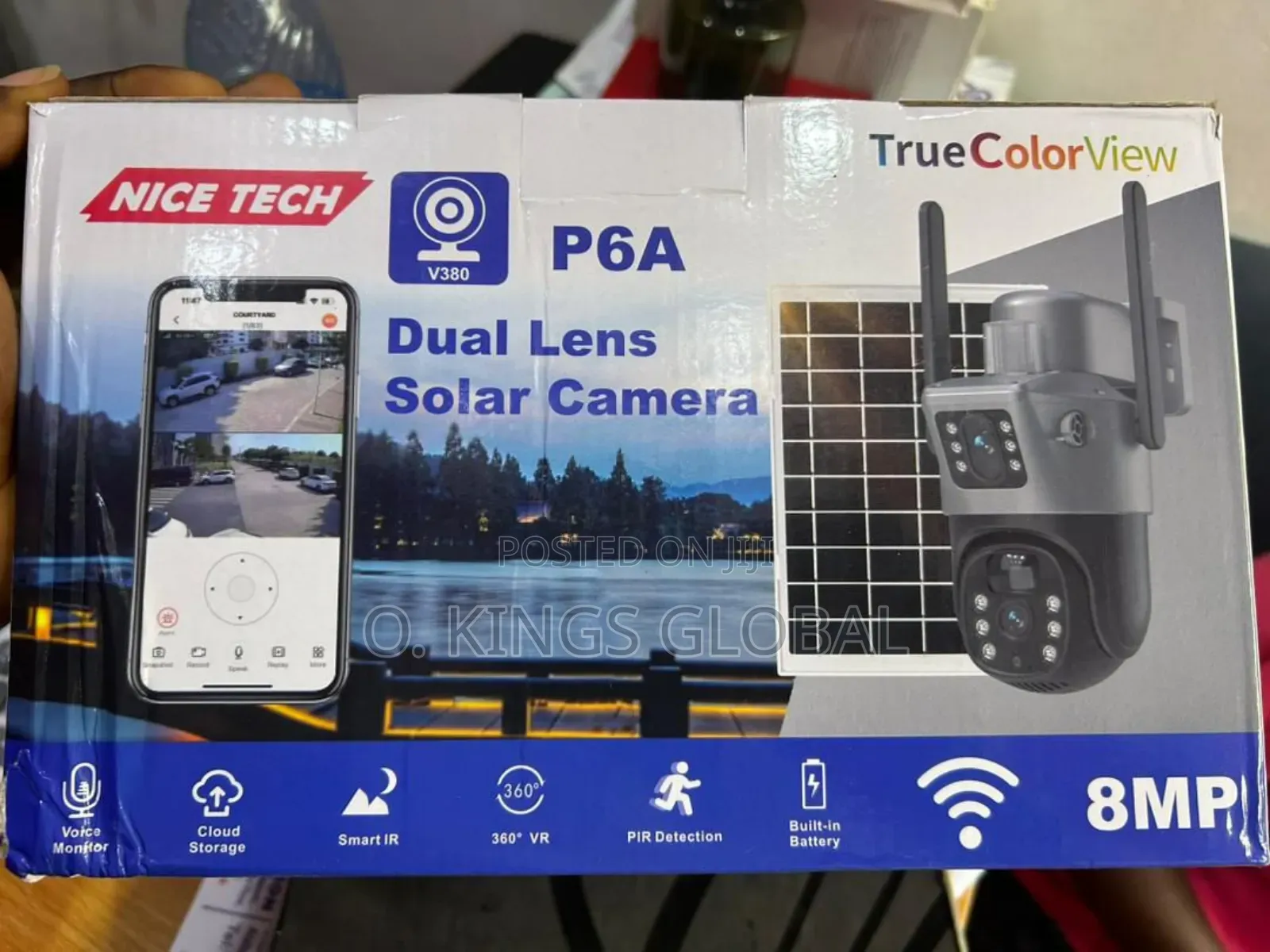 Wi-Fi V380 Dual Lens 12mp Solar Powered CCTV