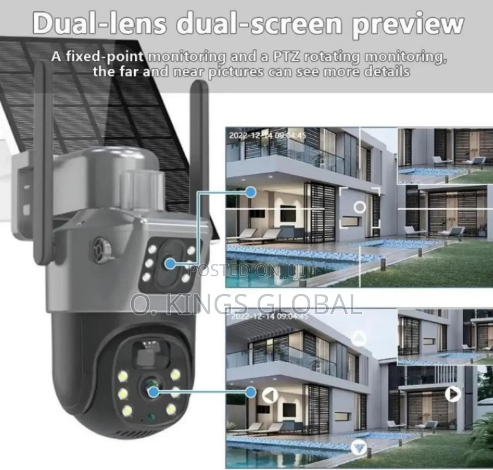 Wi-Fi V380 Dual Lens 12mp Solar Powered CCTV