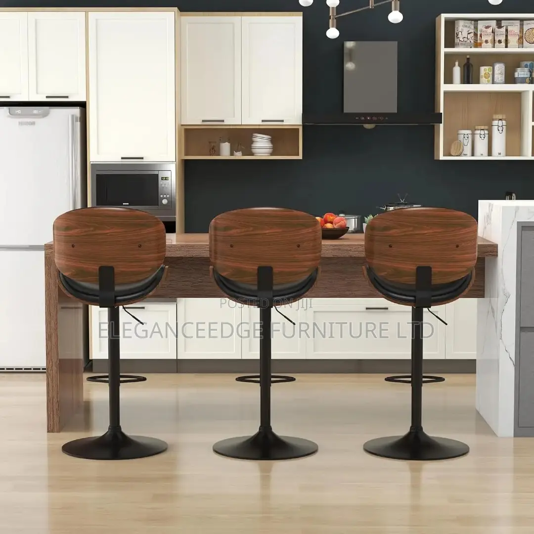 Modern European Style Leather Adjustable Height Rotating Bar Stool
