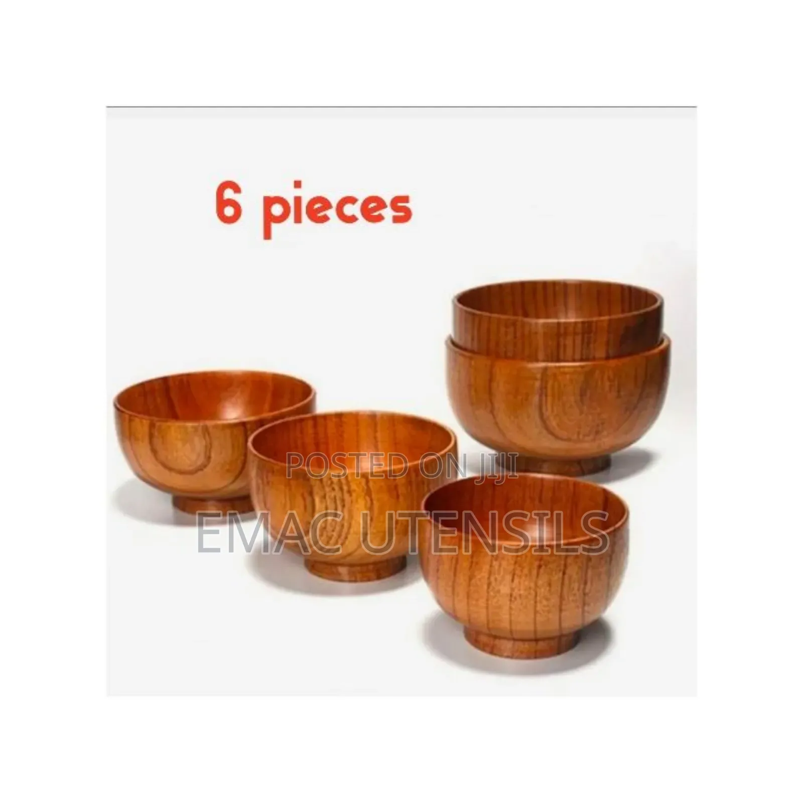 6 PCS Wooden Soup Bowl
