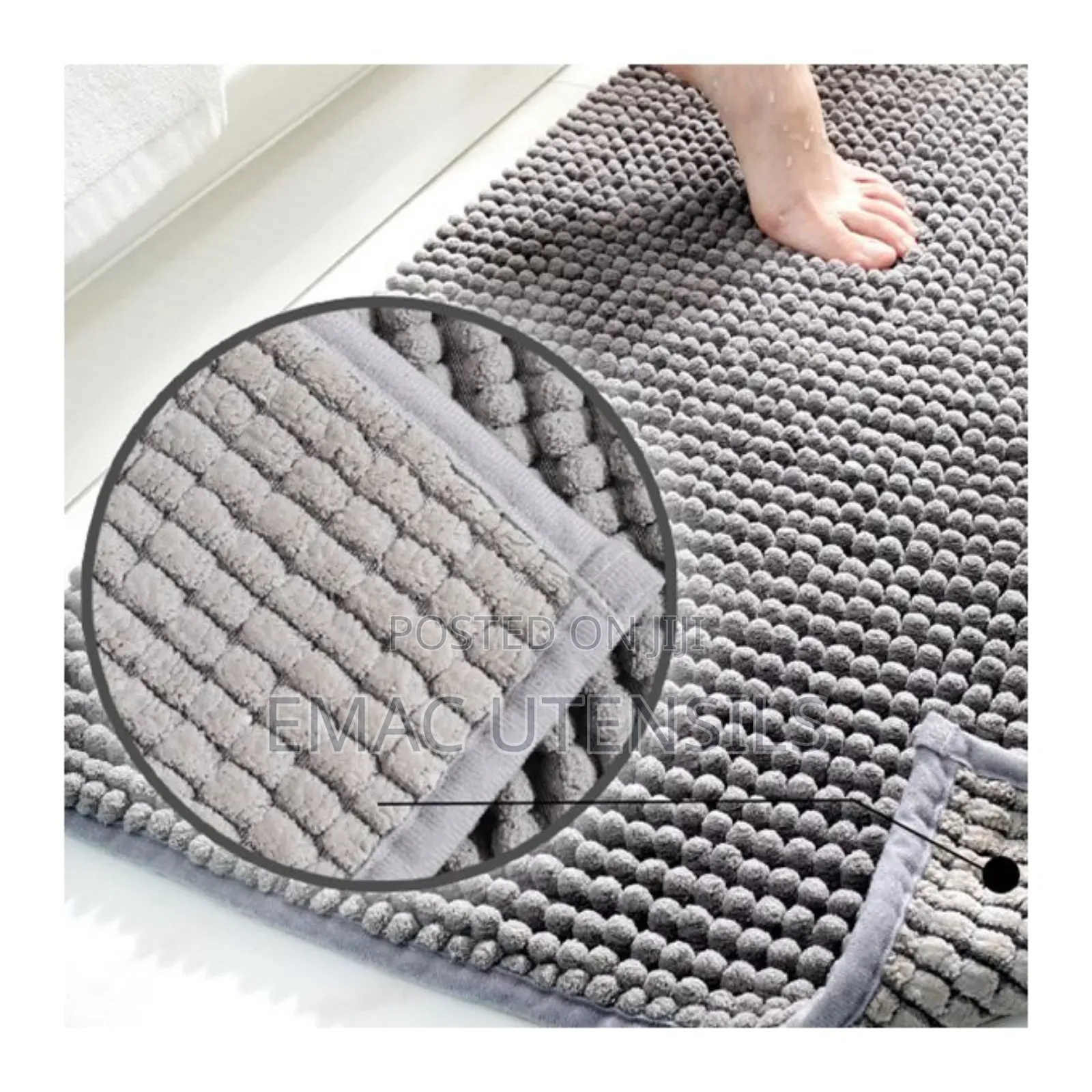 Bathroom Rug Non Slip Chenille Bath Mat , Absorbent