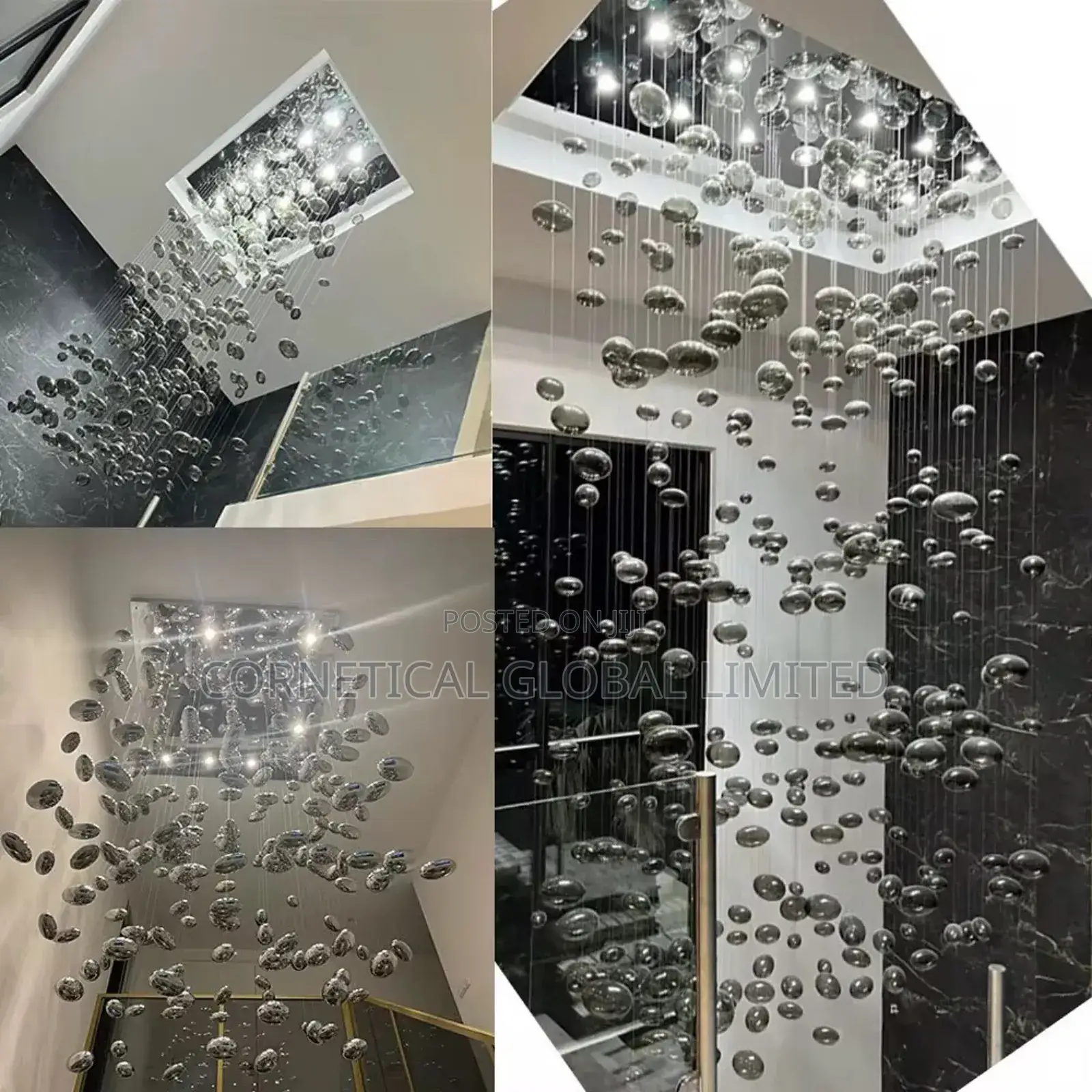Modern Stylish Luxury Crystal Led Stone Bubble Chandelier Light