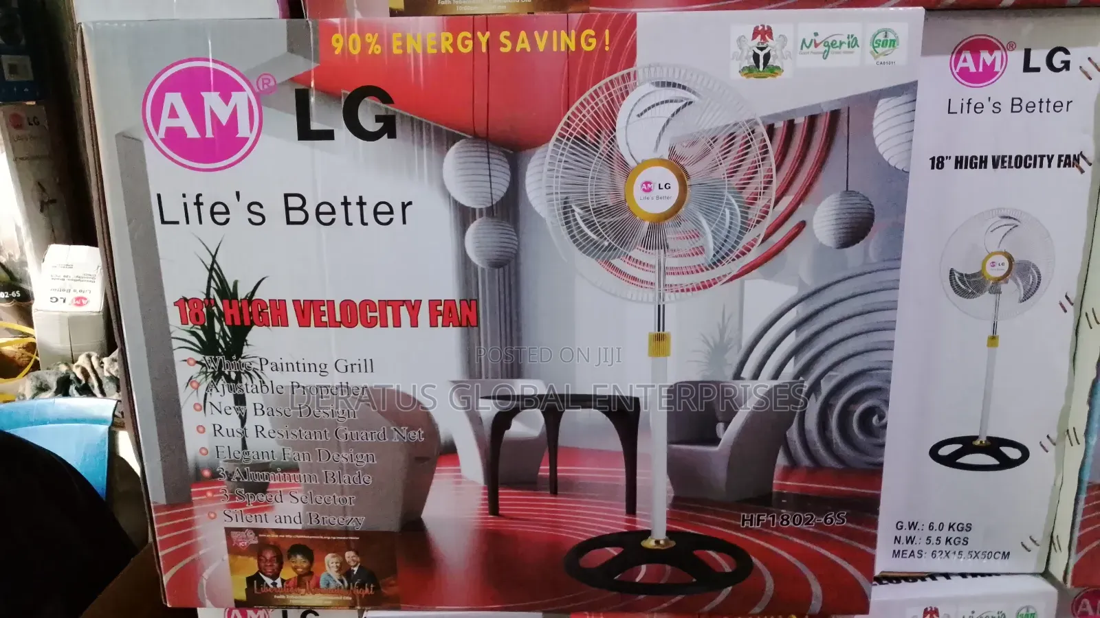 Lg 18" Standing Fan With Iron Blade