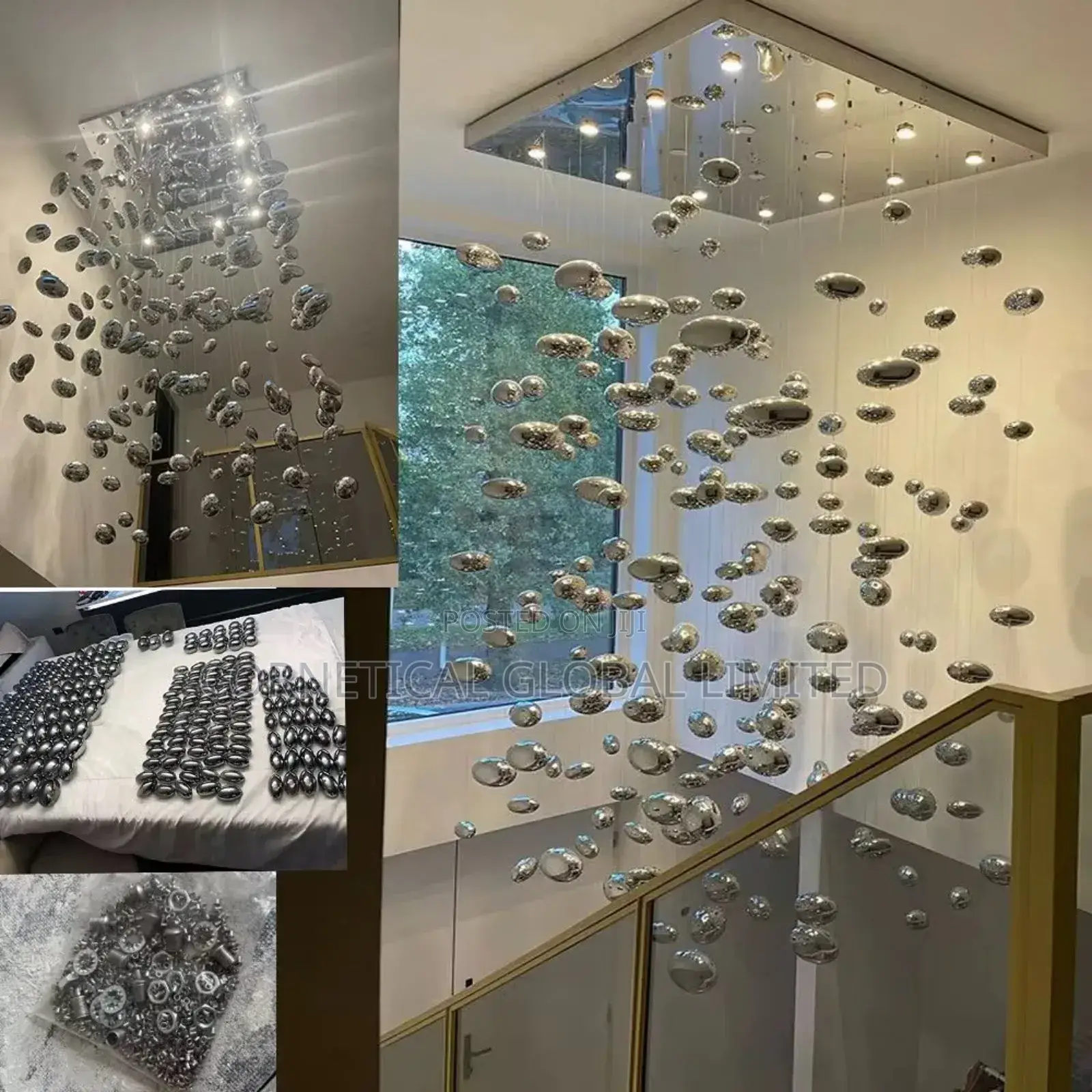 Modern Stylish Luxury Crystal Led Stone Bubble Chandelier Light