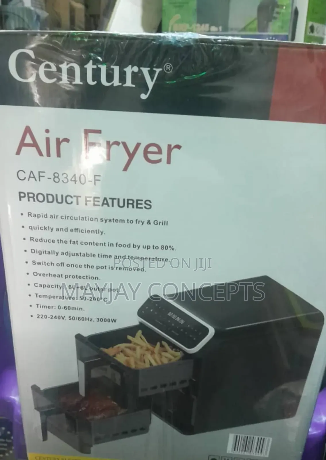 Century 12 Litres Digital Air Fryer-Airfry,Grill,Bake,Roast-Caf-8340-