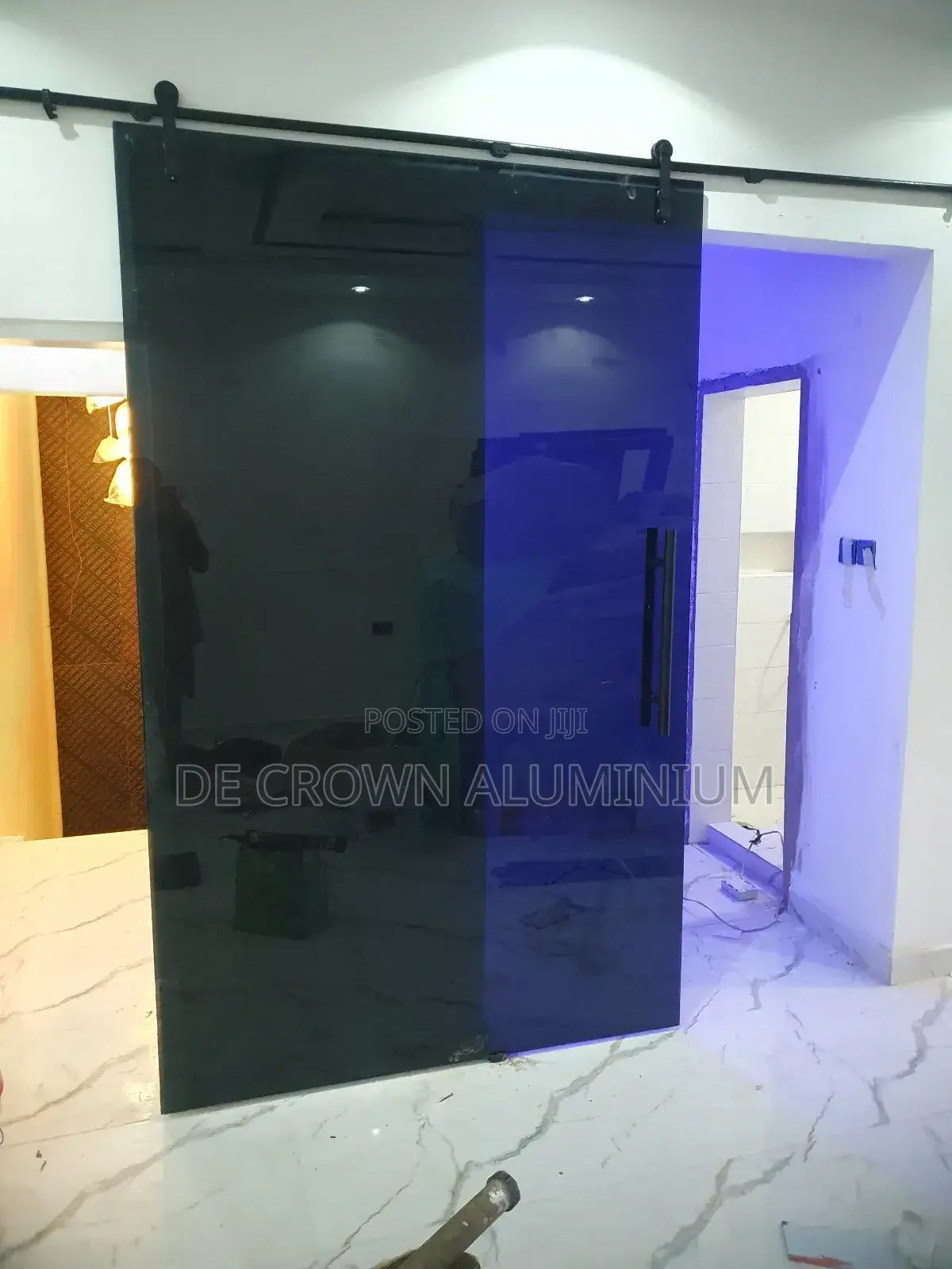 Luxury Frameless Sliding Glass Door – 10mm Grey Glass | Lekki, Ikoyi.
