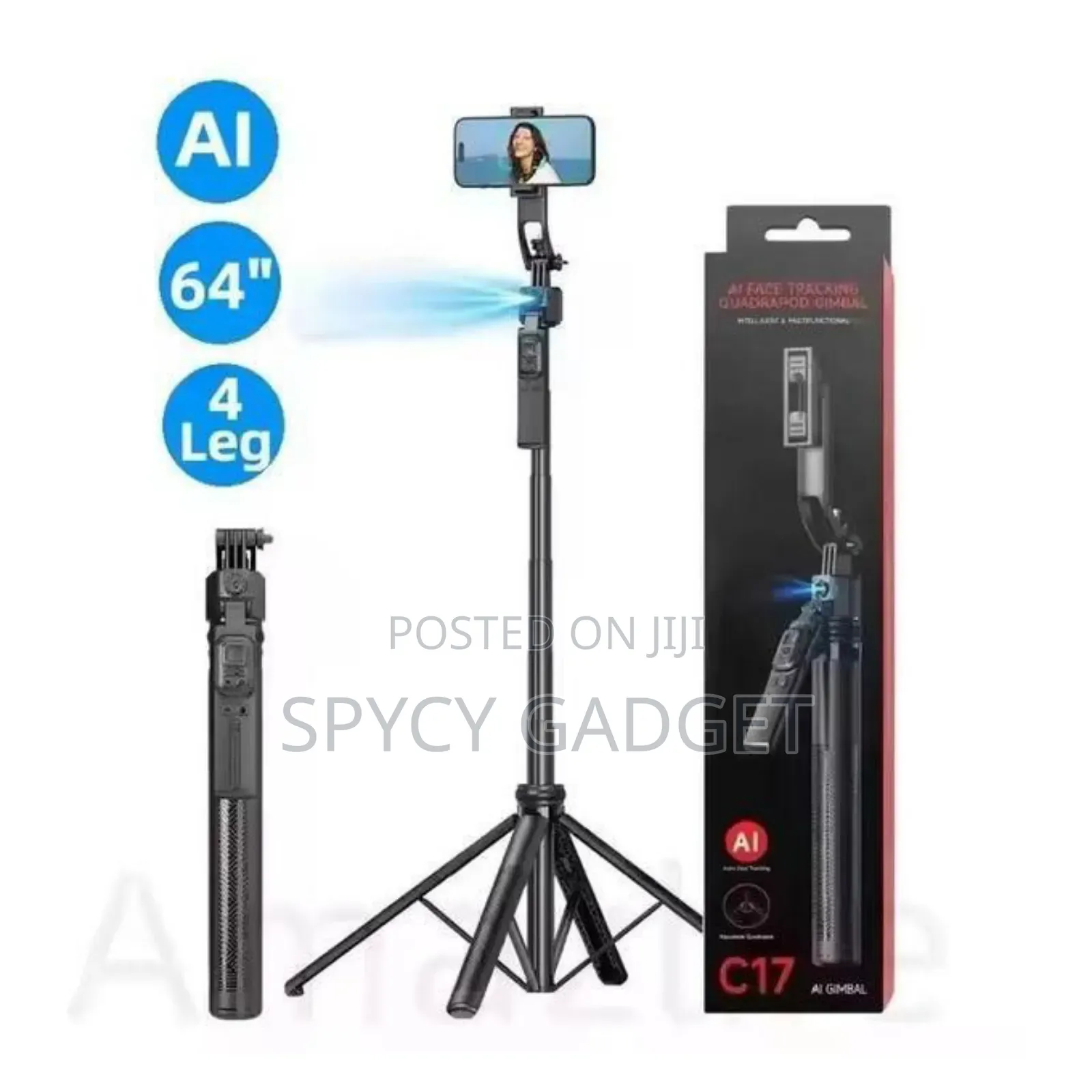 C17 Auto Face Tracking Ai Quadrapod With Bluetooth Remote Control