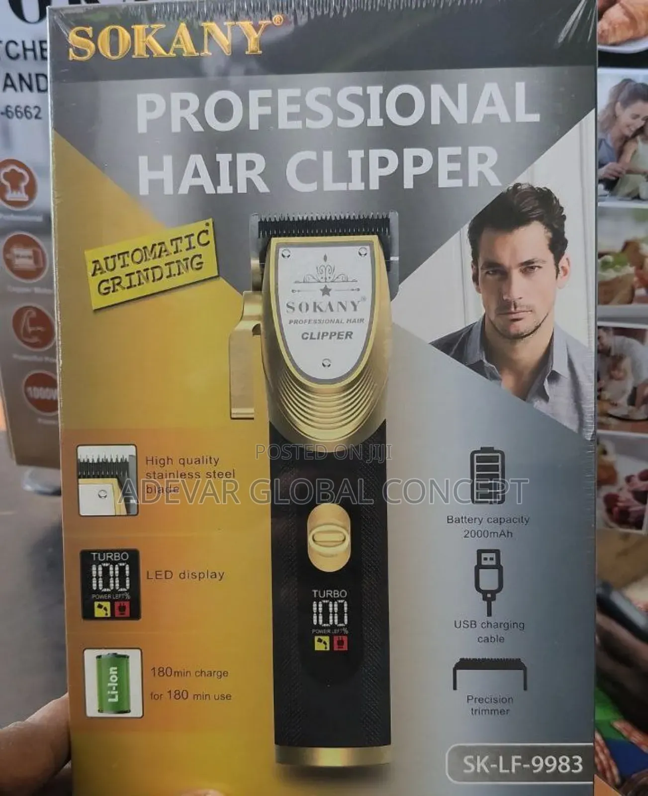Sokany Professional Rechargeable Hair Clipper With Led Display
