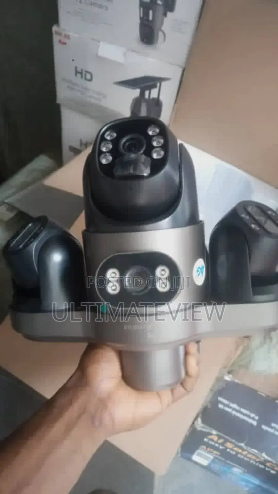 Triple Lens Solar Camera V380 9mp 4g