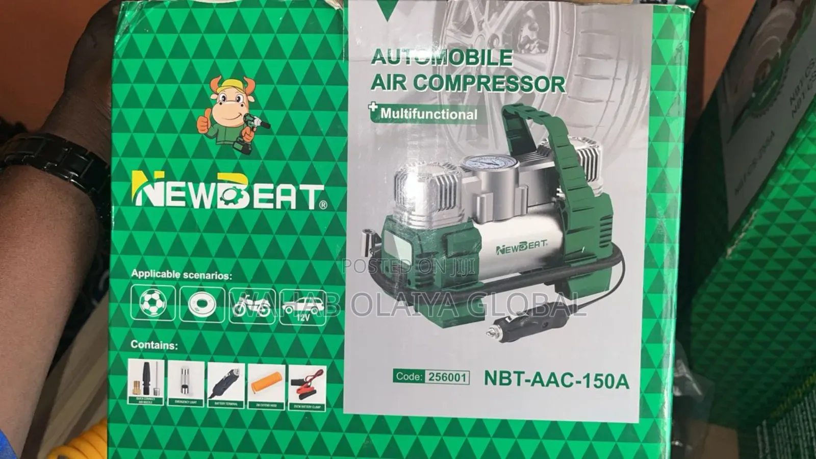 Newbeat 150w Car Air Compressor – 120 Psi Portable Tire Inflator