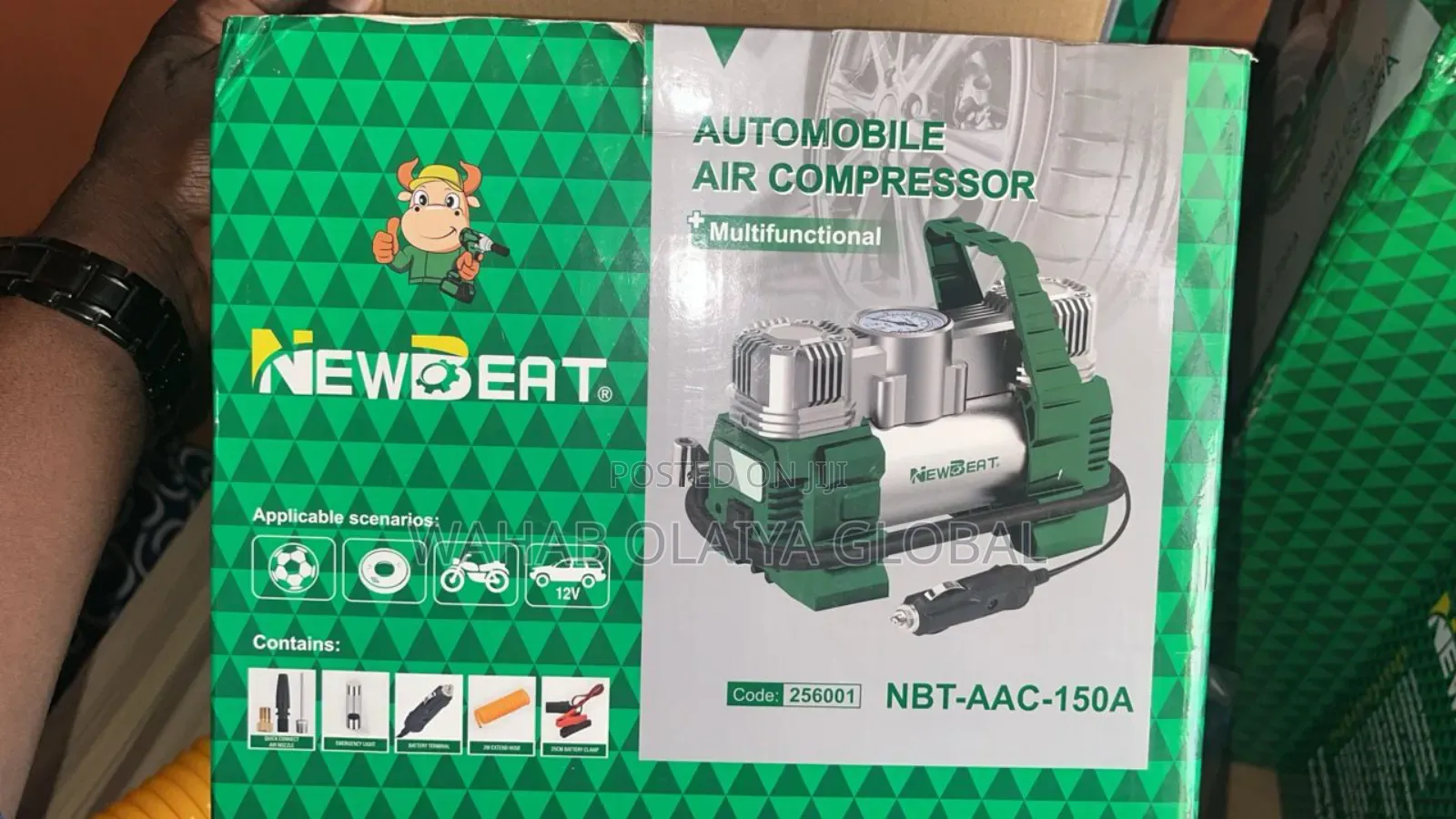 Newbeat 150w Car Air Compressor – 120 Psi Portable Tire Inflator