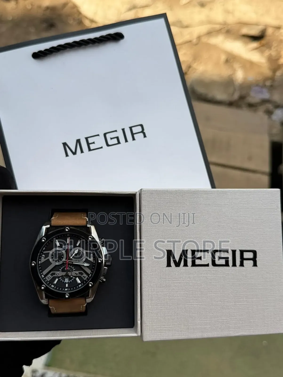 Megir Chronograph Leather. Watches 