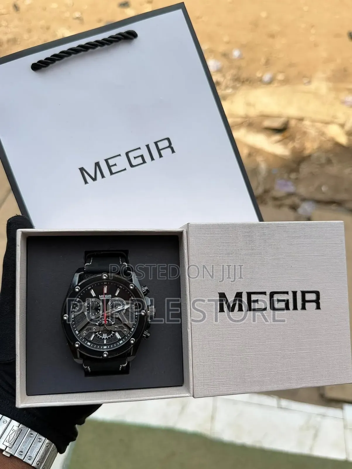 Megir Chronograph Leather. Watches 