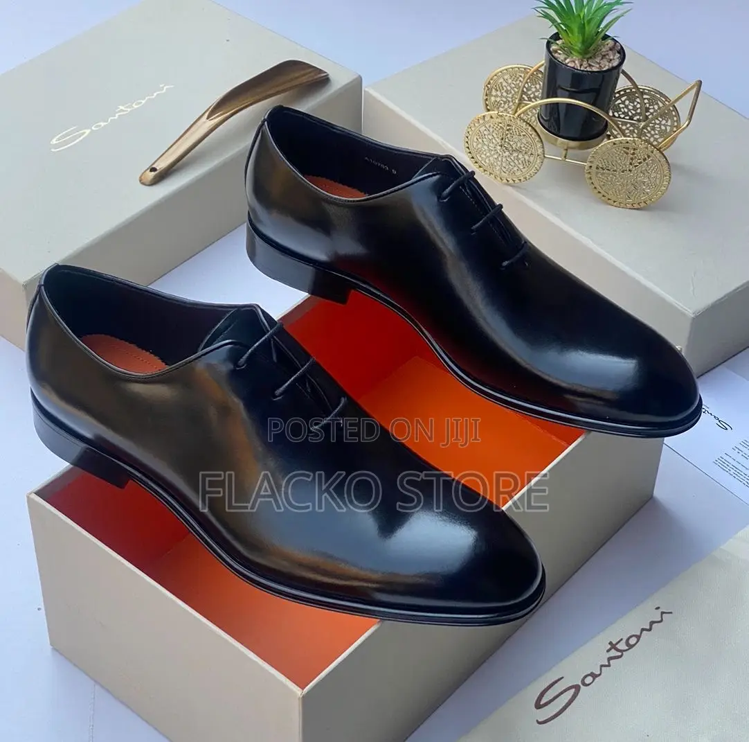 Original Santoni Italian Leather Luxury Loafers Shoes