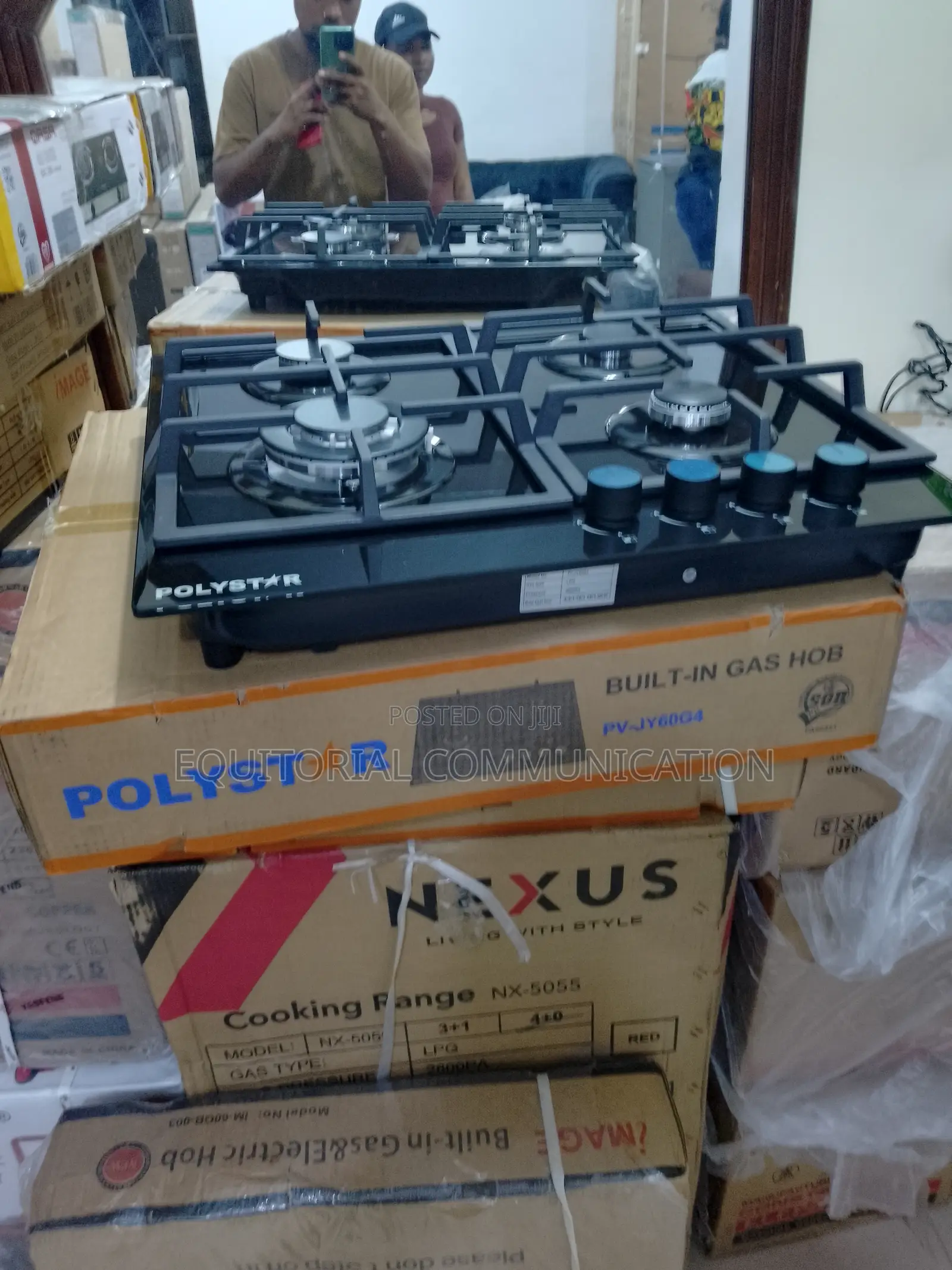 Polystar 4 Burner Tempered Glass Gas Hob Pv-Jy60g4