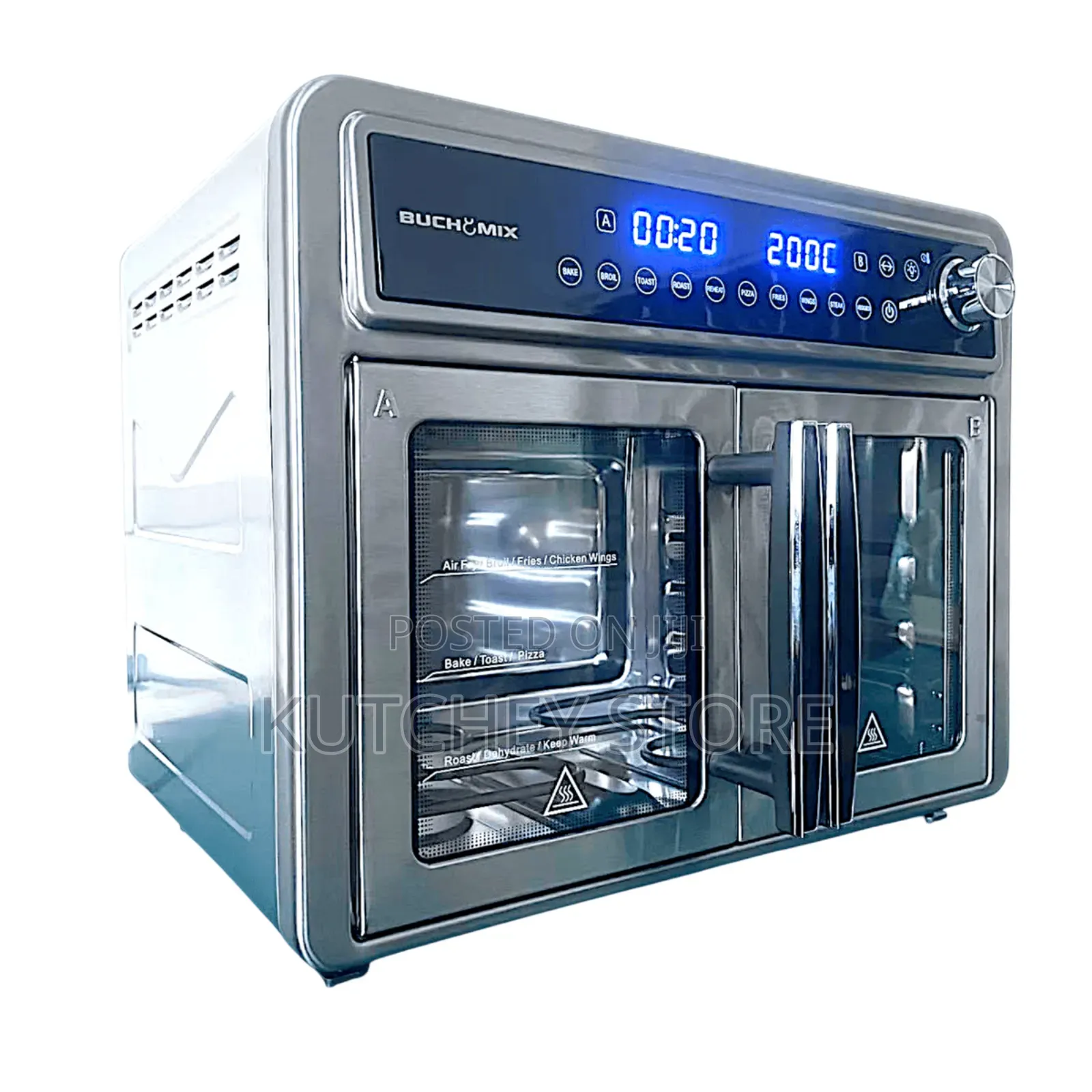 New 28l Airfryer Oven All Stainless Steel Dual Compartment