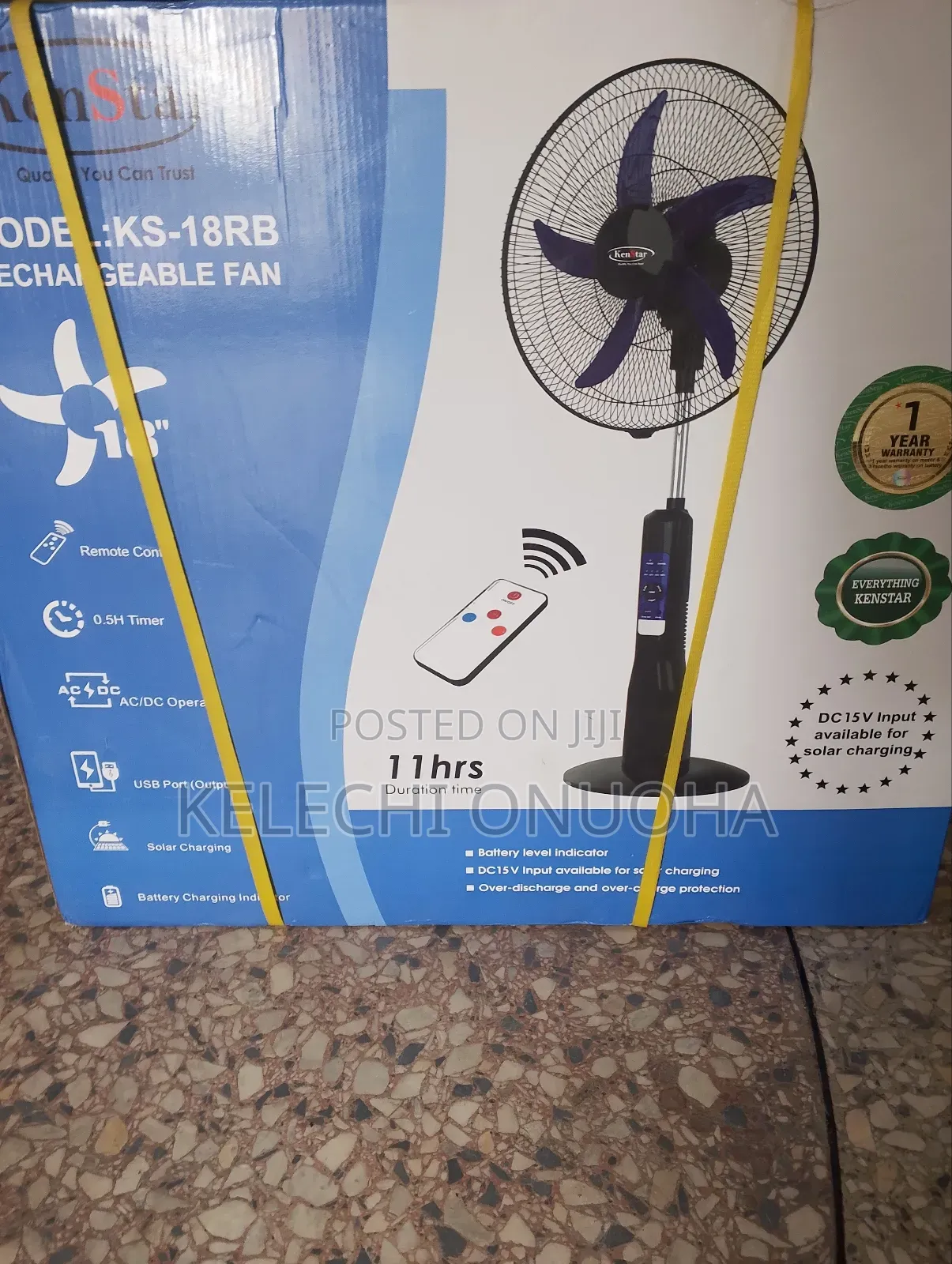Ken Star 18inch Inch Rechargeable Fan