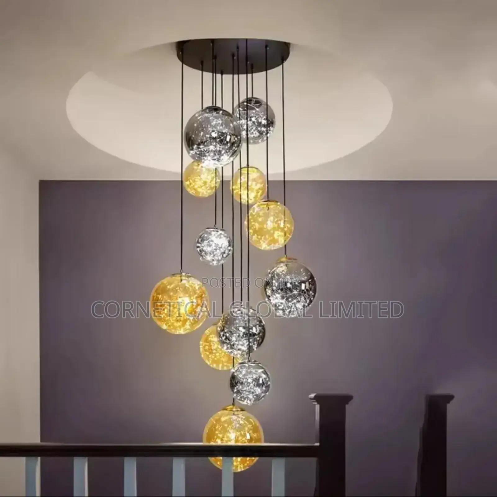 Modern Stylish Luxury Globe Shaped Crystal Led Ball Chandelier Light