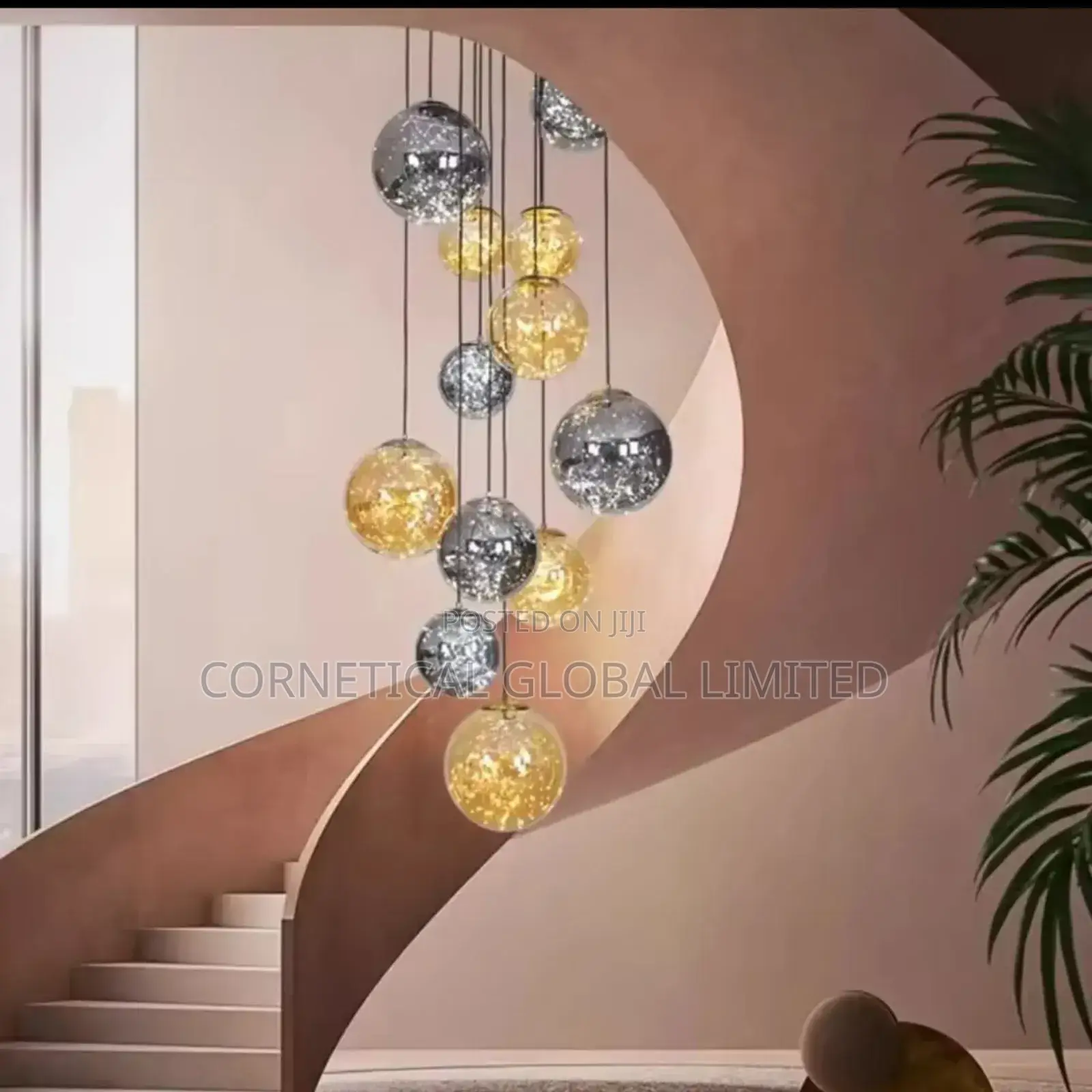 Modern Stylish Luxury Globe Shaped Crystal Led Ball Chandelier Light