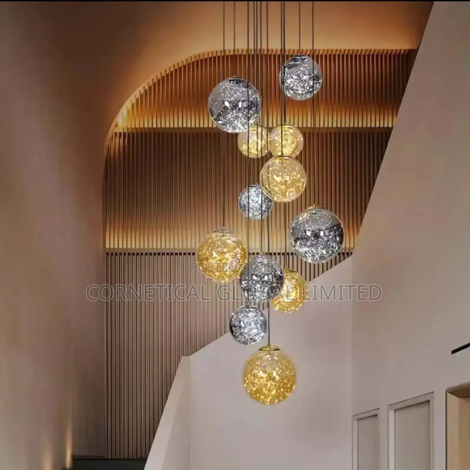 Modern Stylish Luxury Globe Shaped Crystal Led Ball Chandelier Light