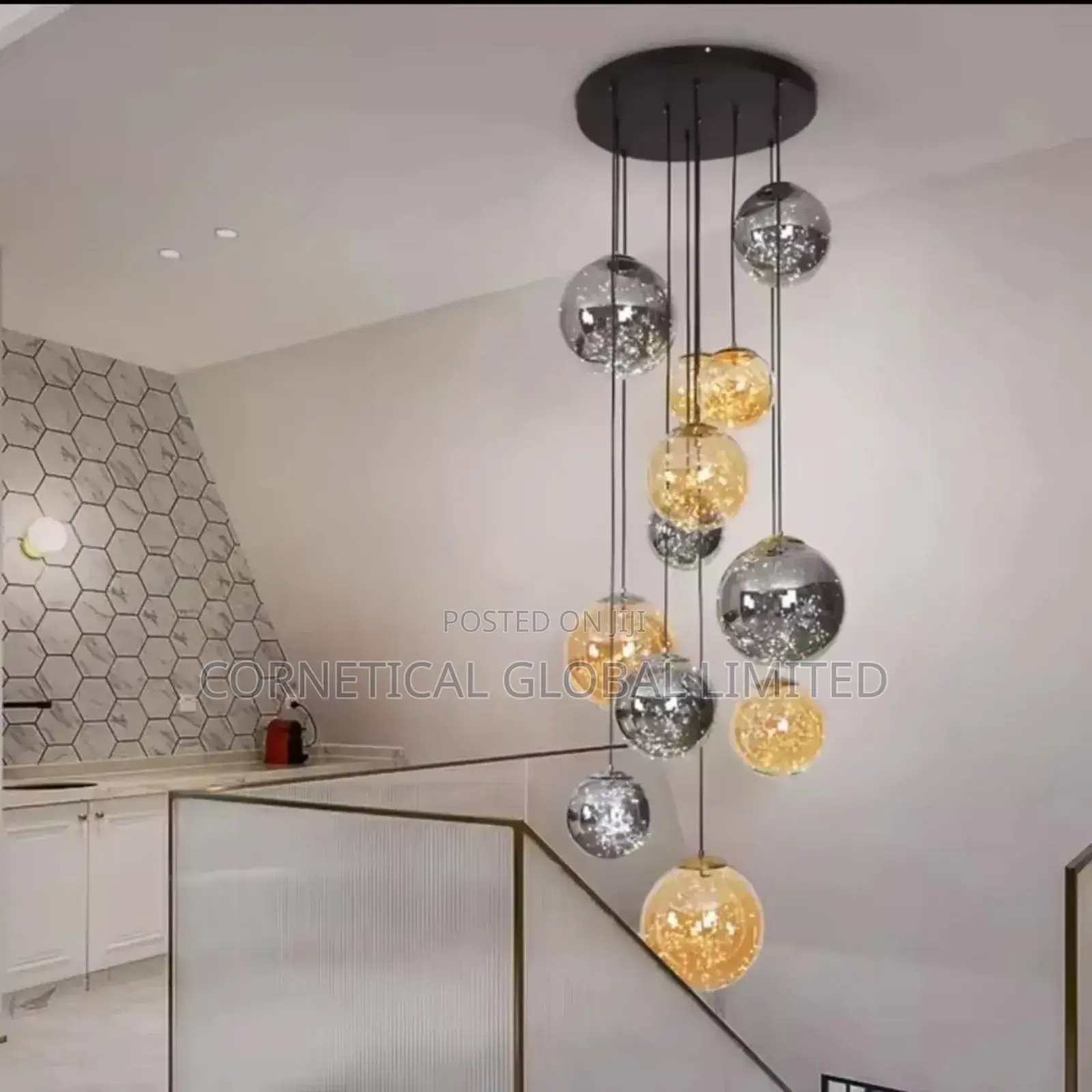 Modern Stylish Luxury Globe Shaped Crystal Led Ball Chandelier Light